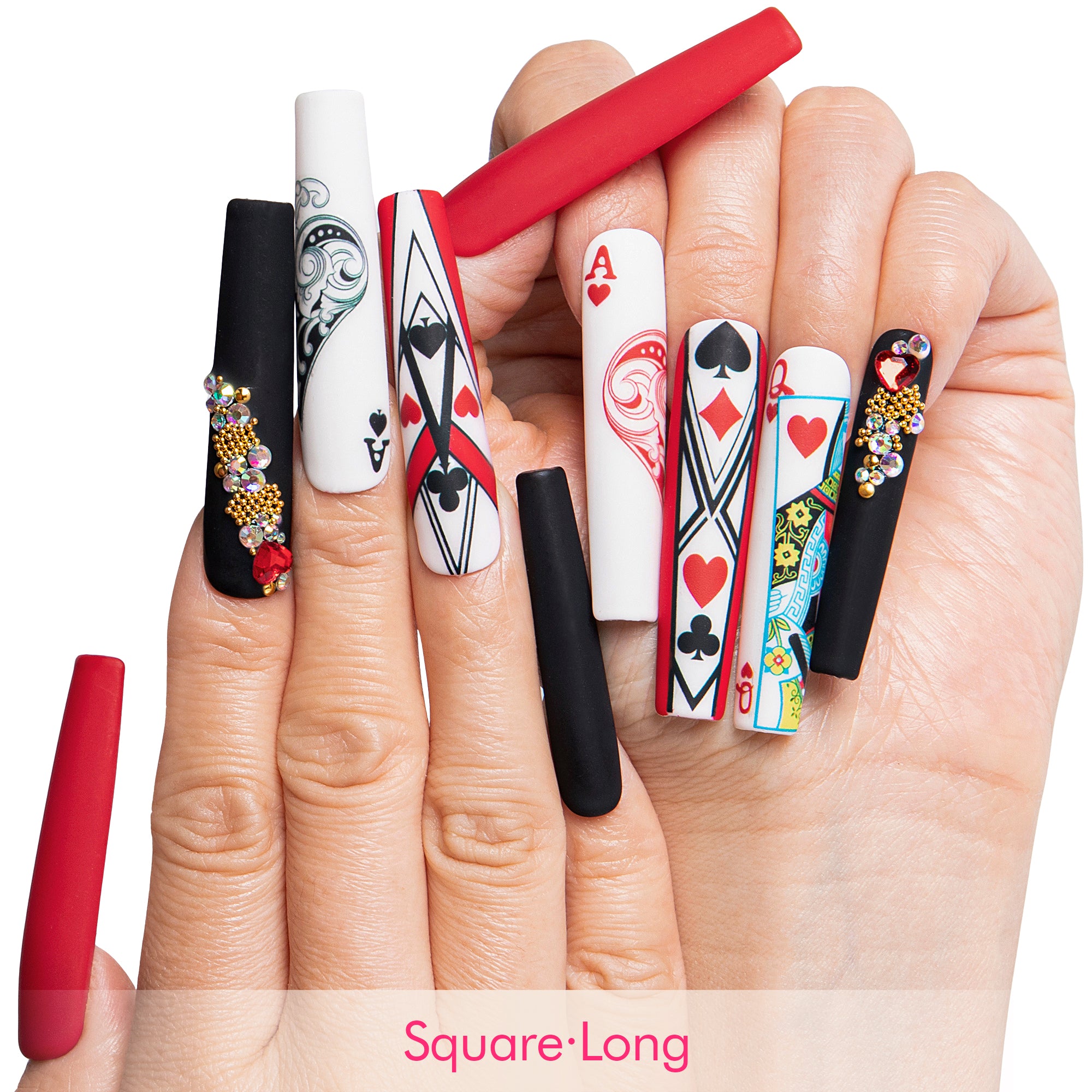 Poker Night Handmade Nails H800