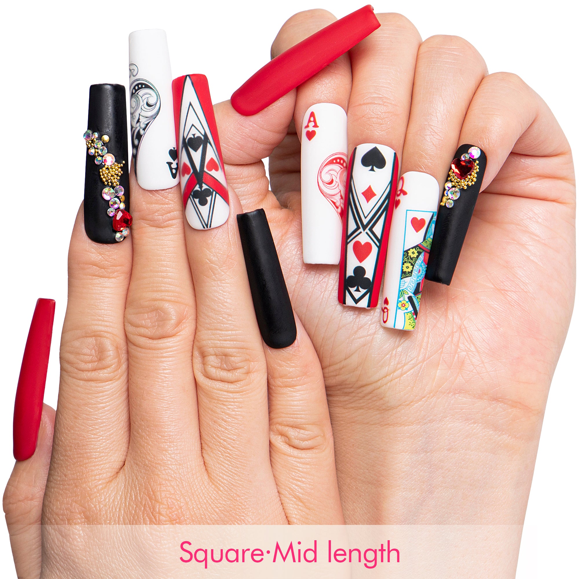 Poker Night Handmade Nails H800