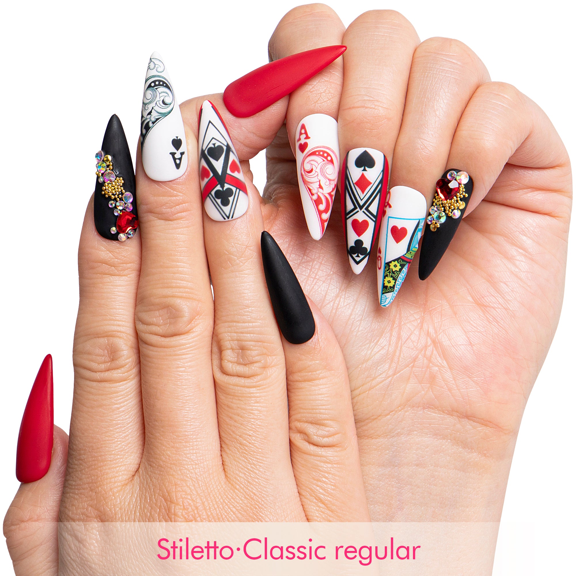 Poker Night Handmade Nails H800