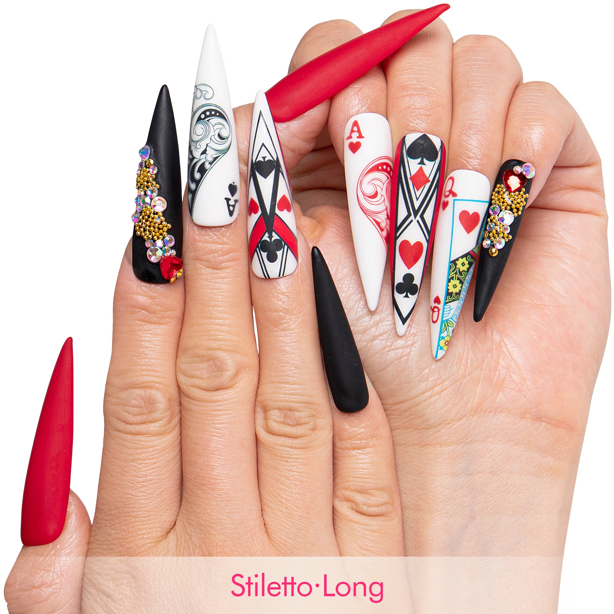 Poker Night Handmade Nails H800