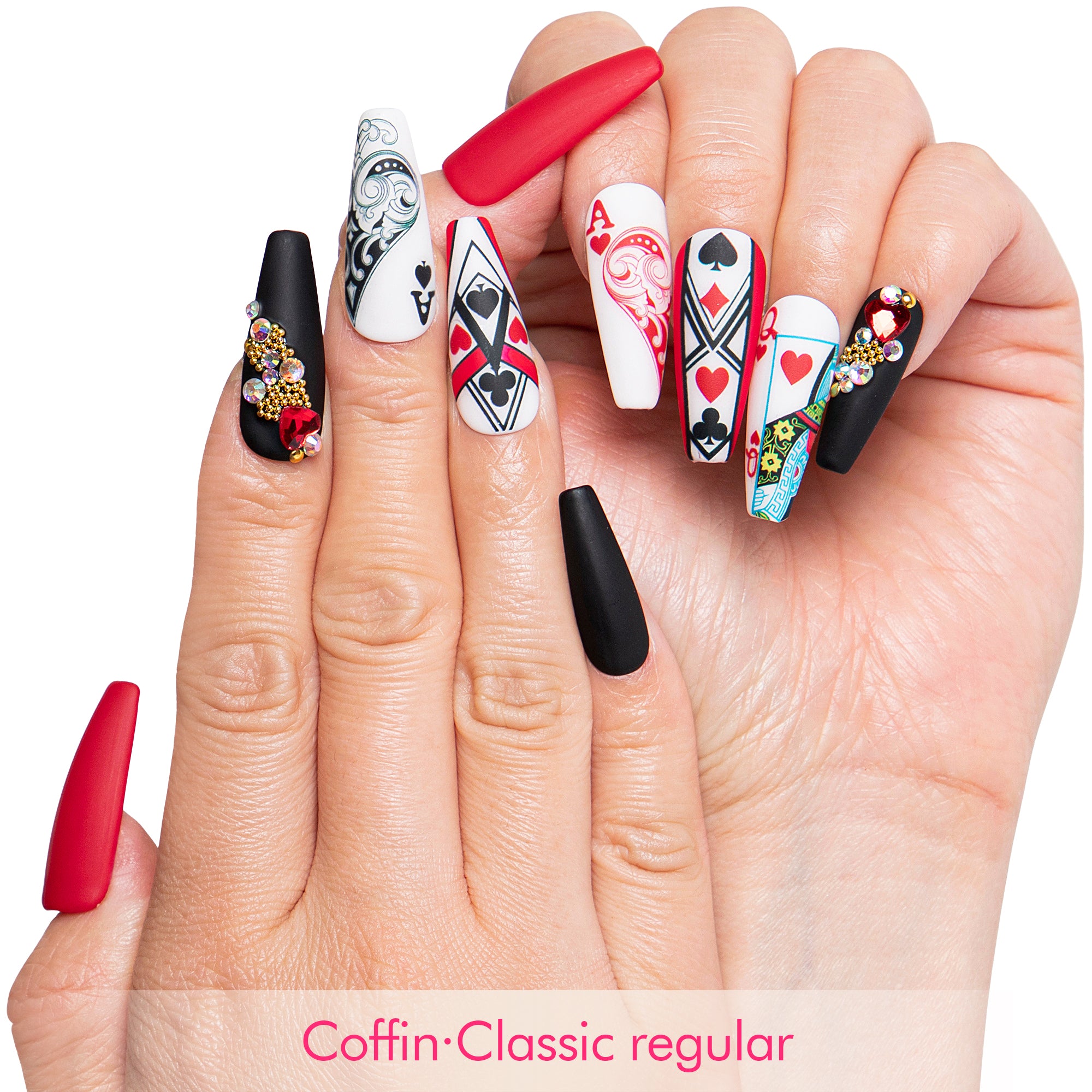 Poker Night Handmade Nails H800