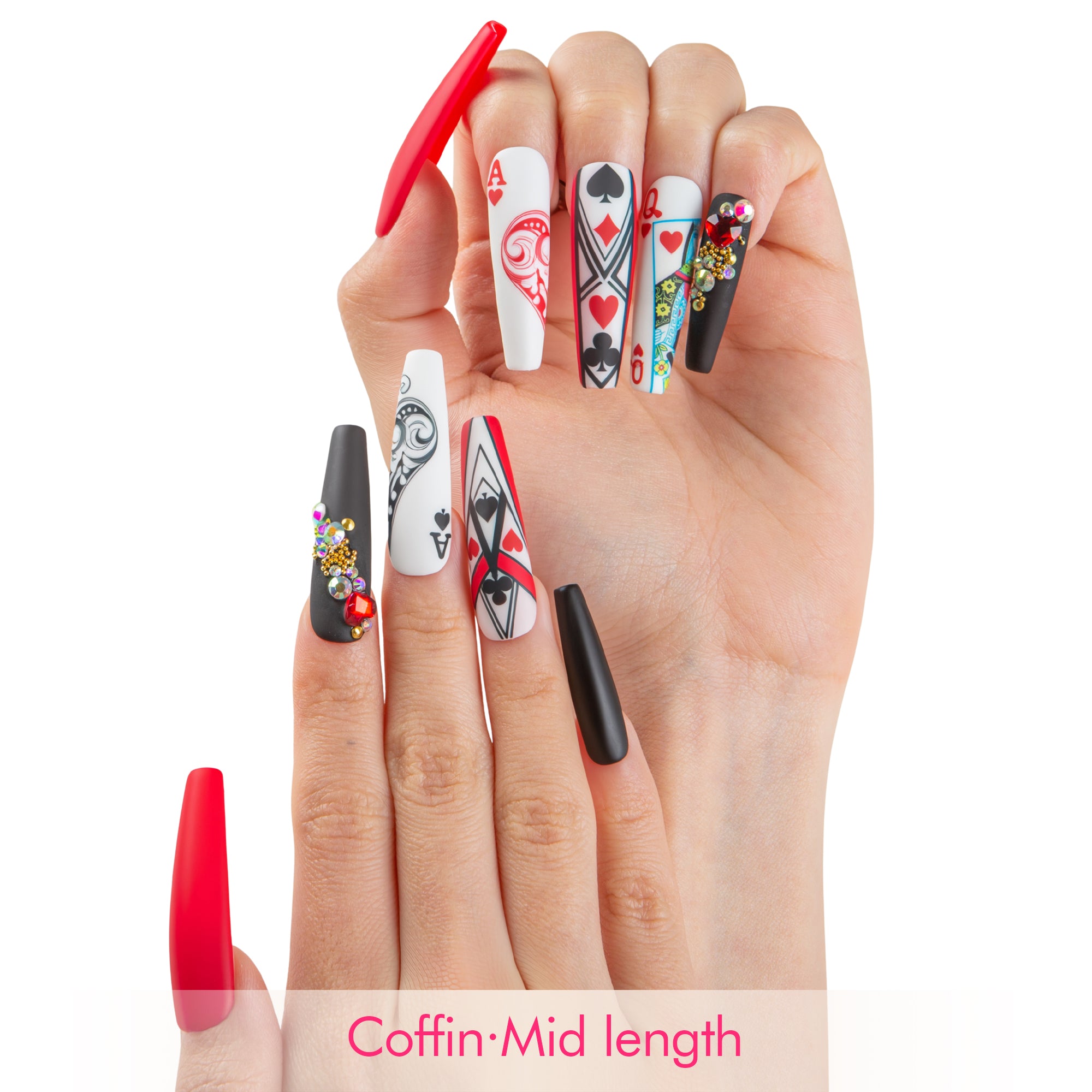 Poker Night Handmade Nails H800