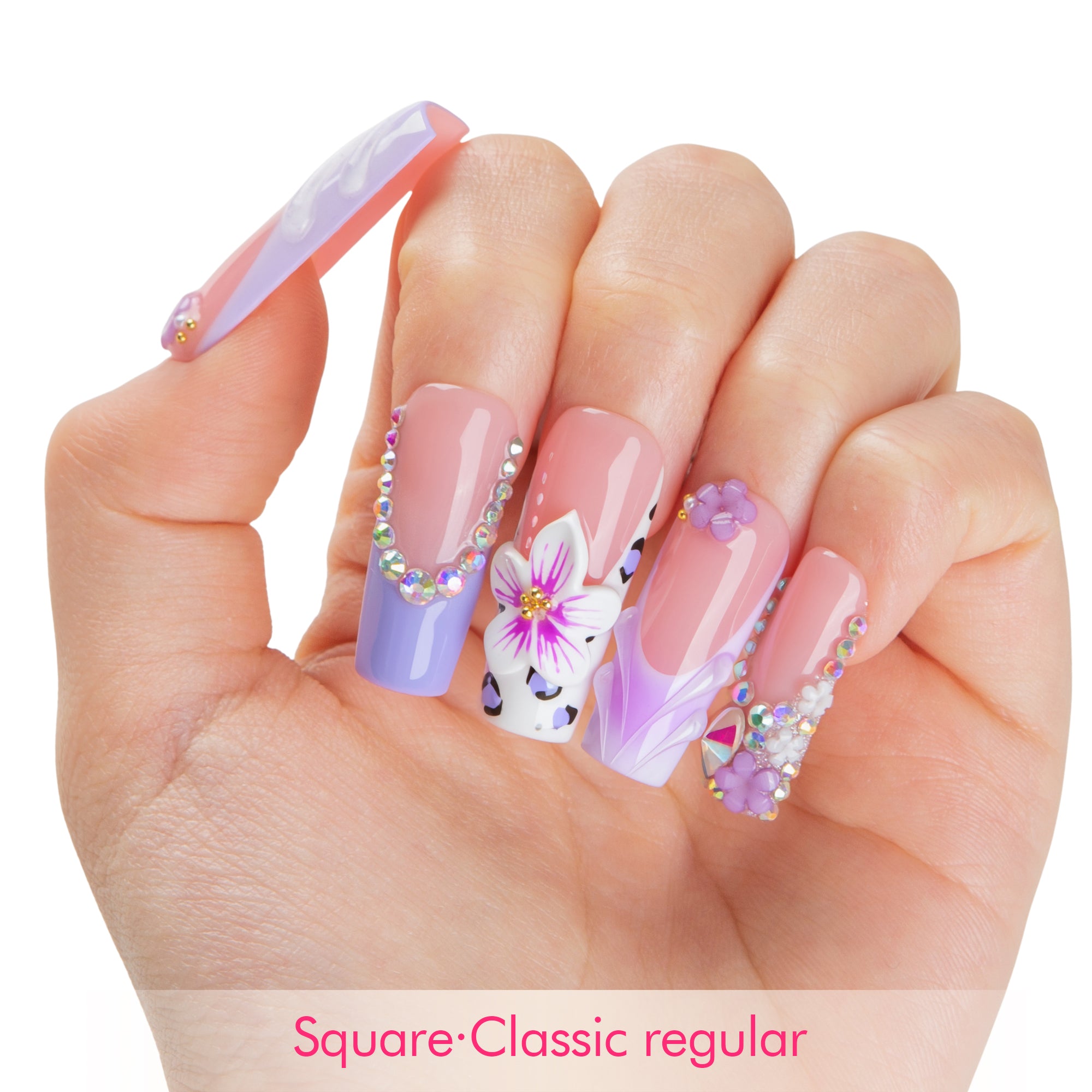 Crystal Lilac Handmade Nails H807