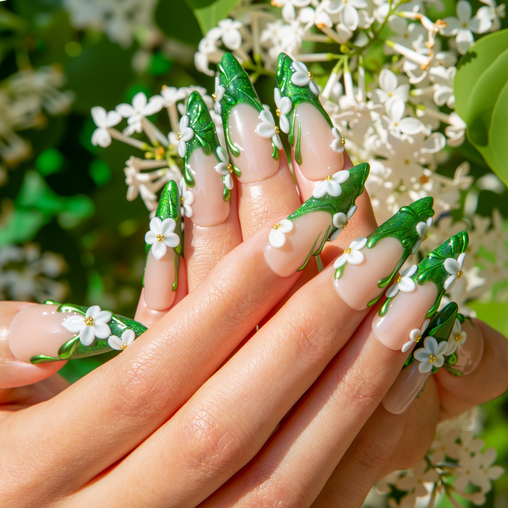 Verdant Grace Handmade Nails H808