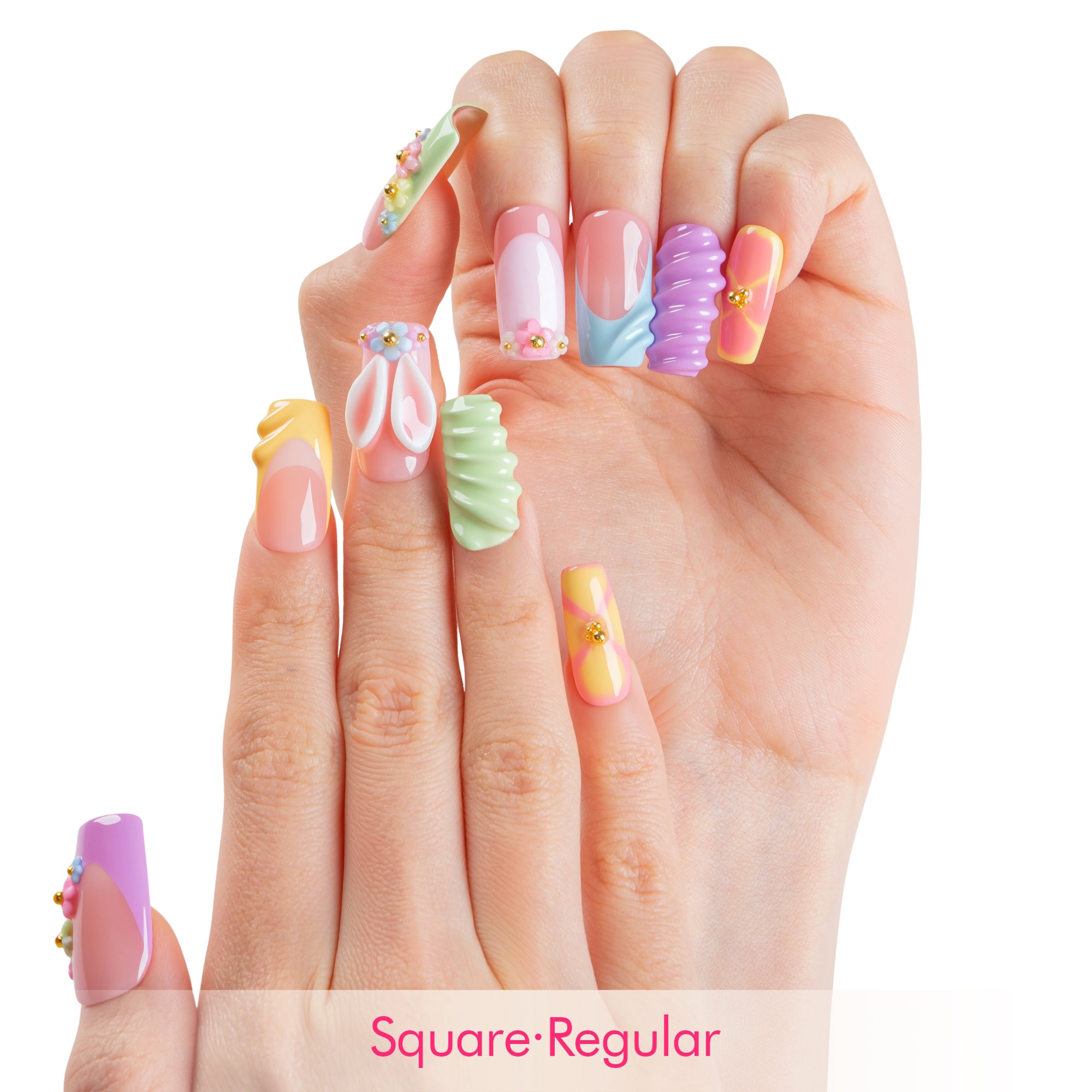 Pastel Bunnies Handmade Nails H810