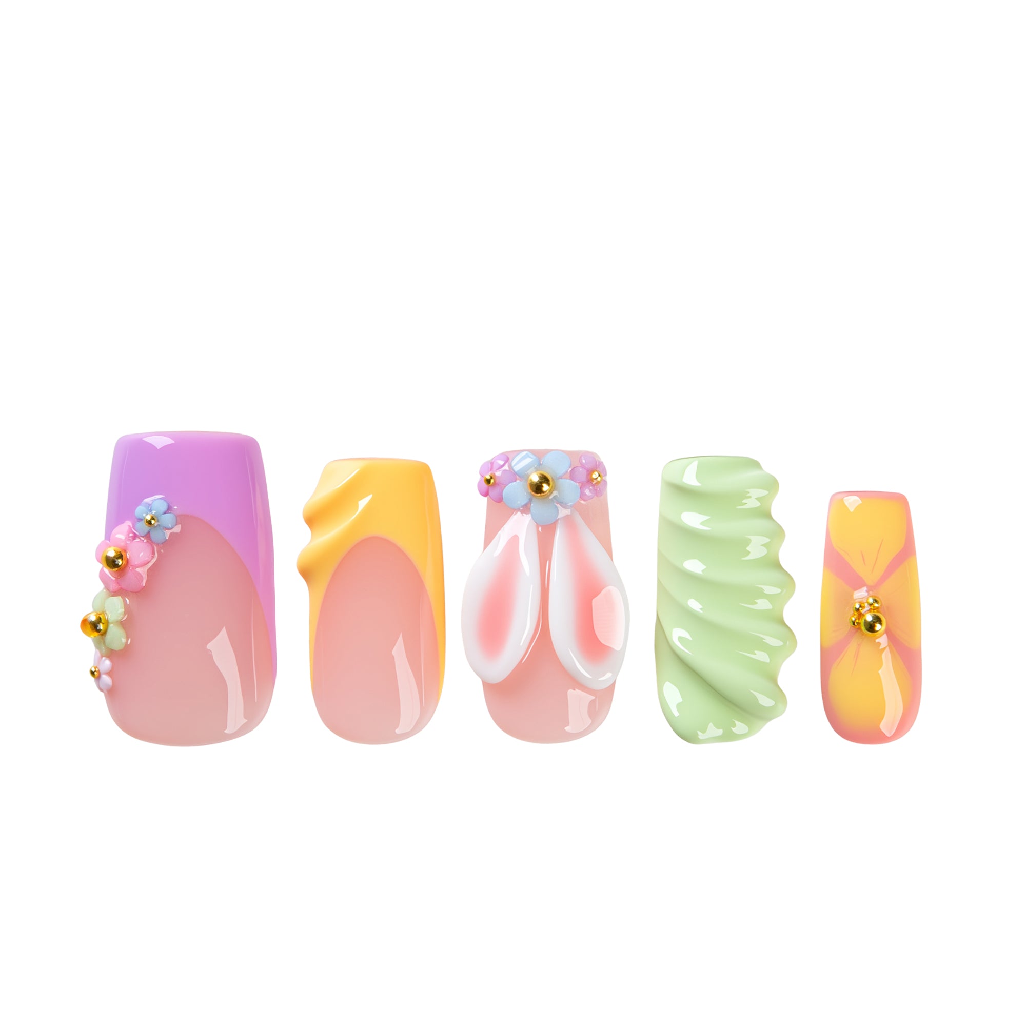 Pastel Bunnies Handmade Nails H810
