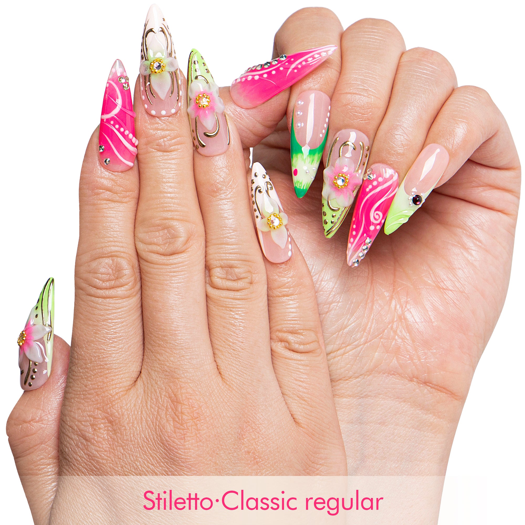 Pink Meadow Handmade Nails H812