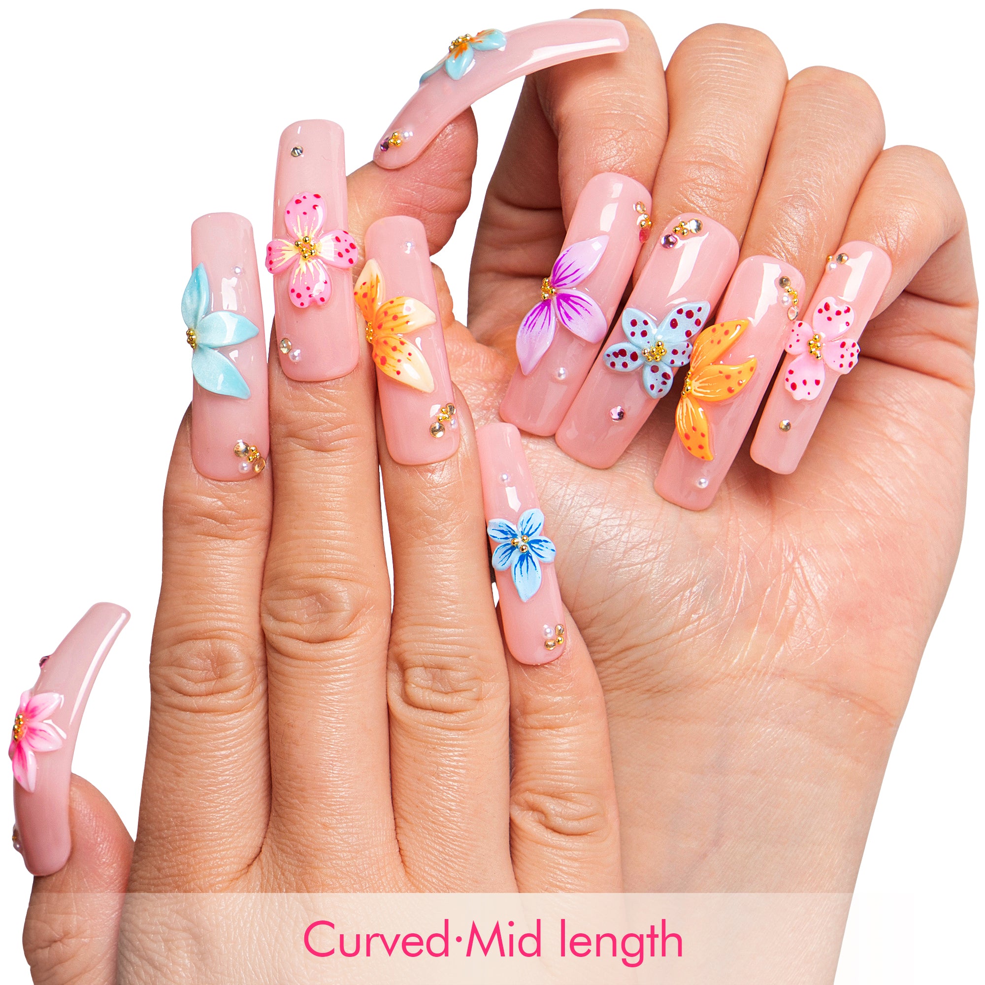 Floral Symphony Handmade Nails H813