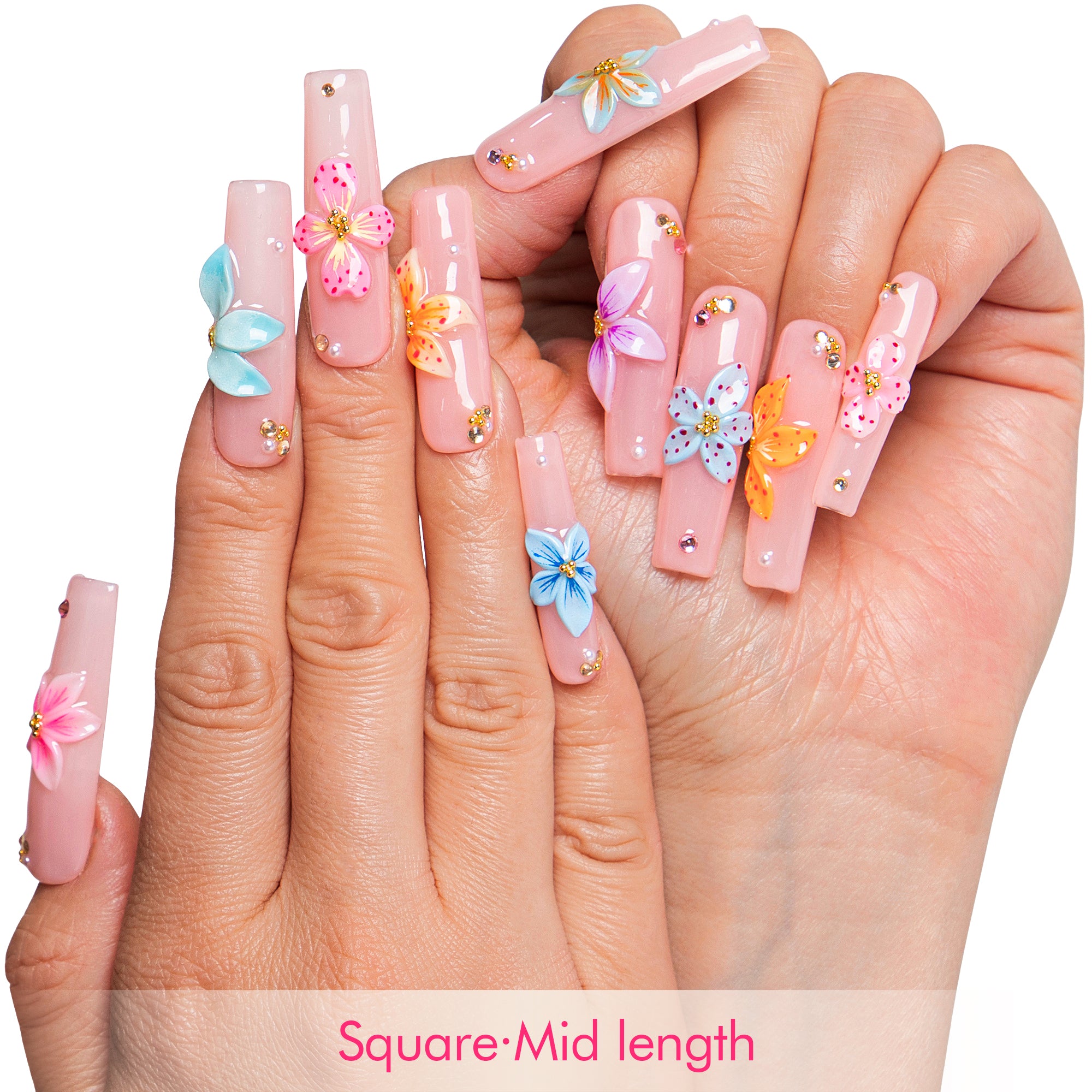 Floral Symphony Handmade Nails H813