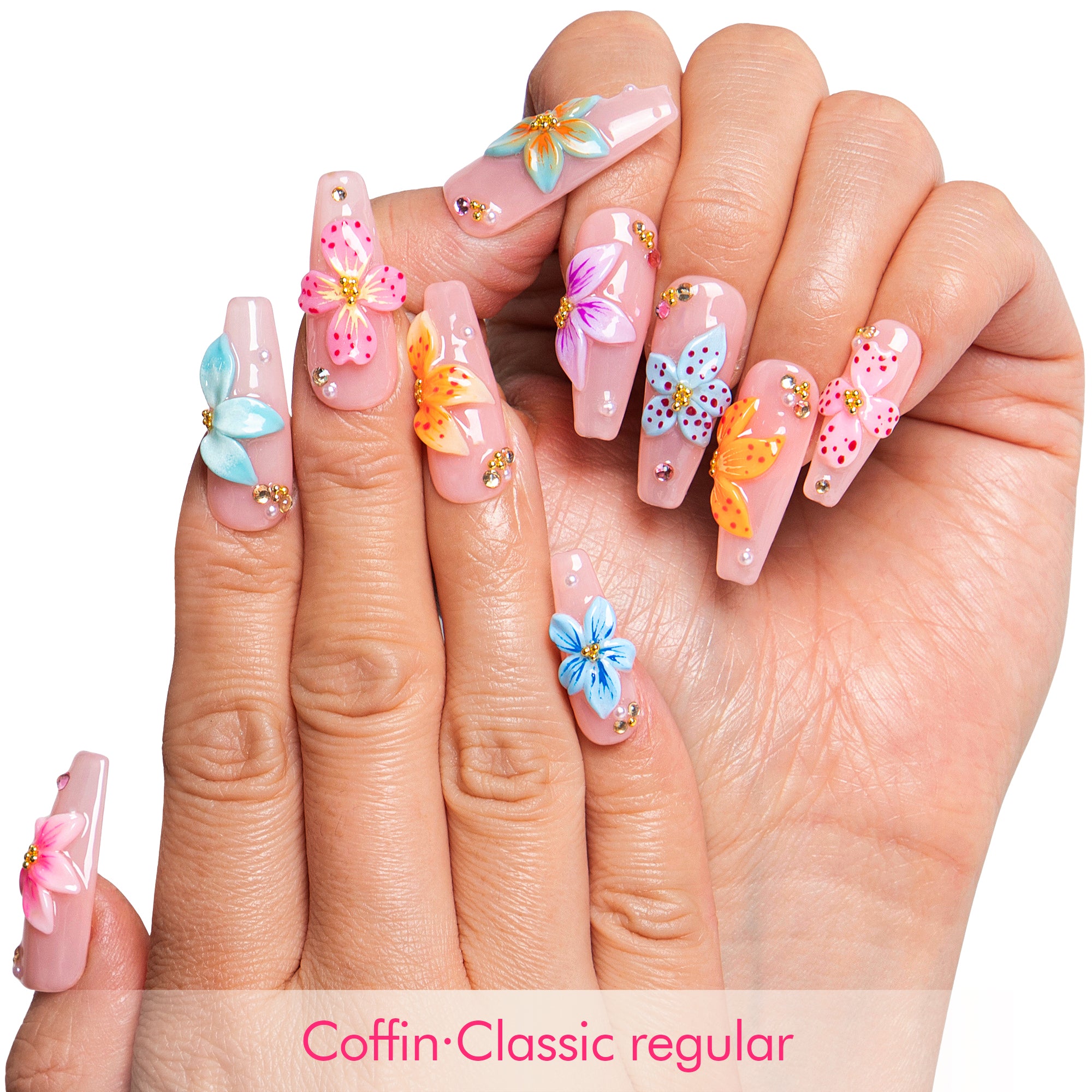 Floral Symphony Handmade Nails H813