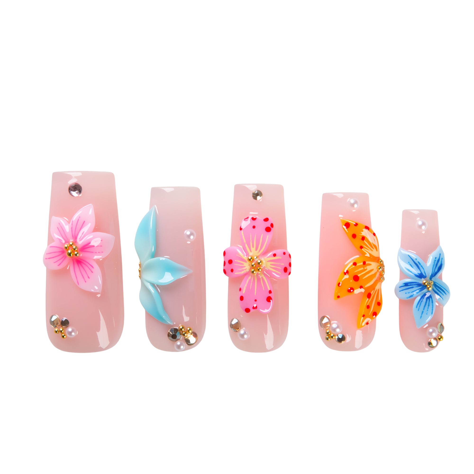Floral Symphony Handmade Nails H813