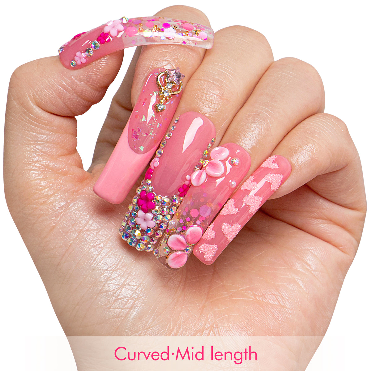 Rosy Crush Handmade Nails H815