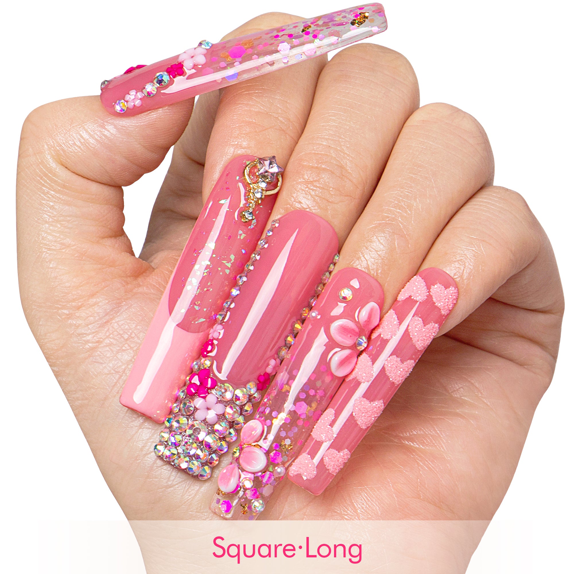 Rosy Crush Handmade Nails H815