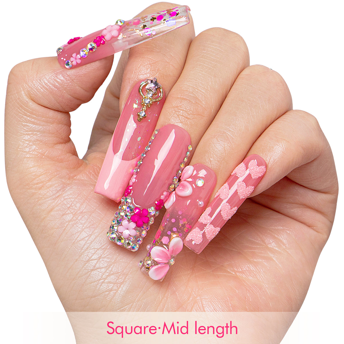 Rosy Crush Handmade Nails H815
