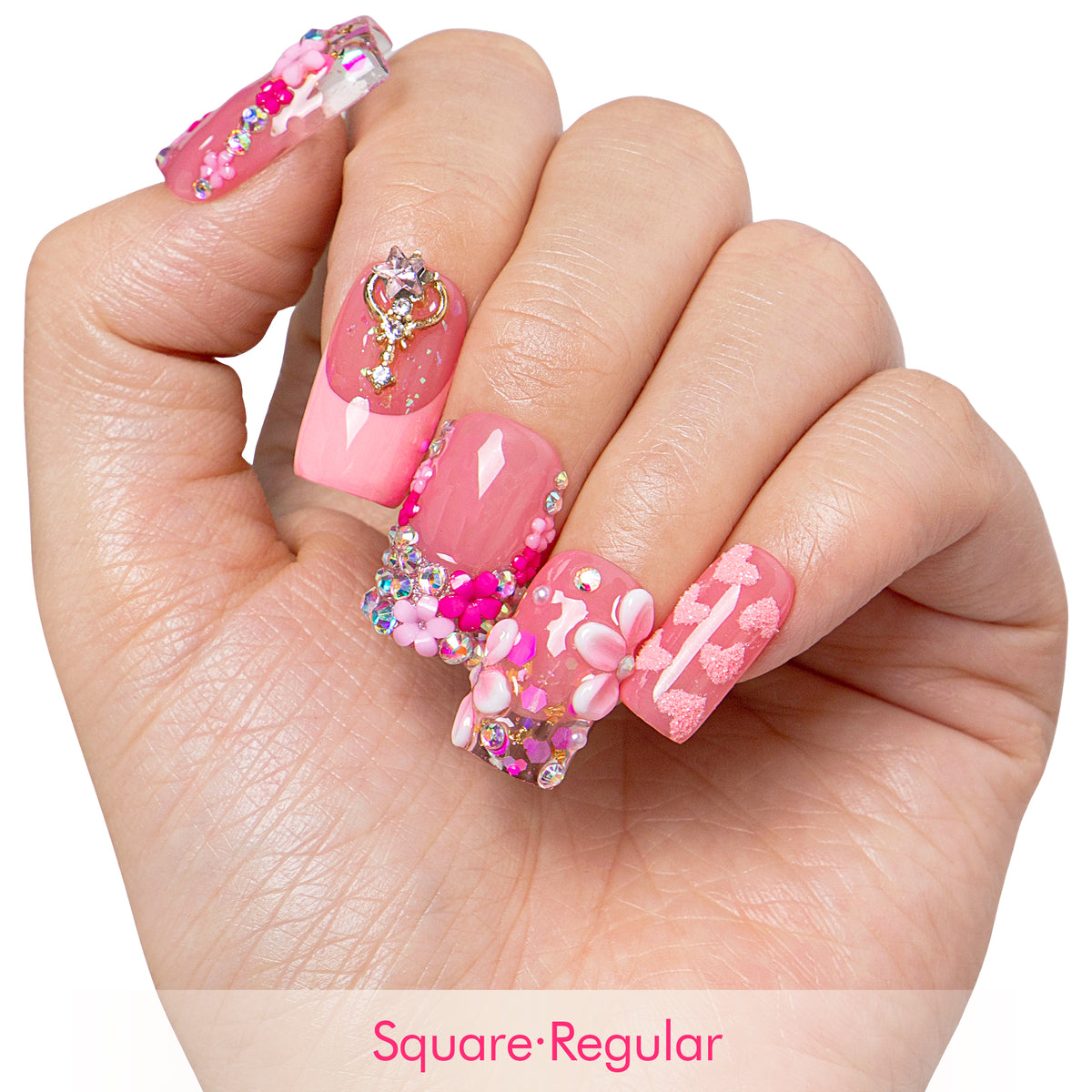 Rosy Crush Handmade Nails H815