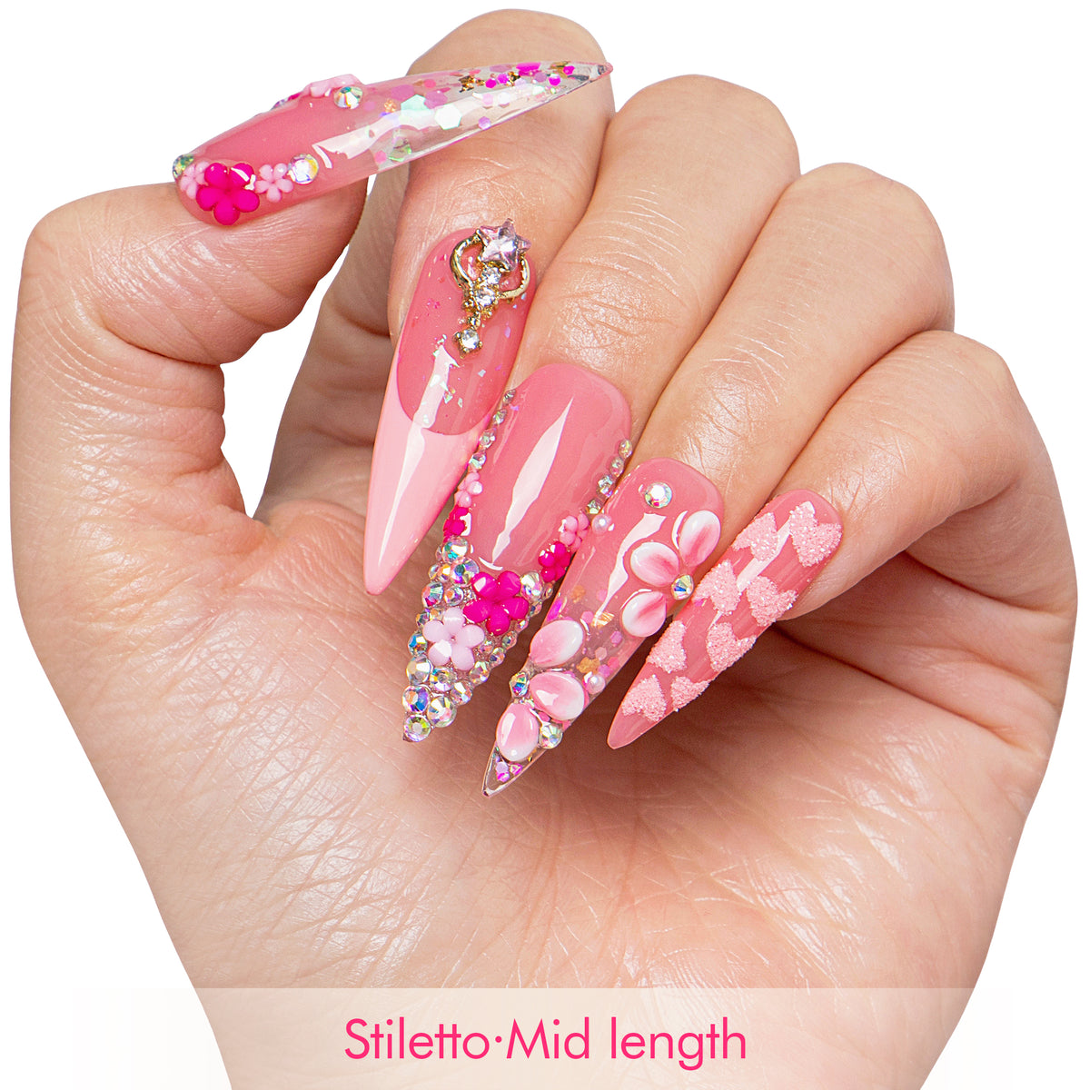 Rosy Crush Handmade Nails H815