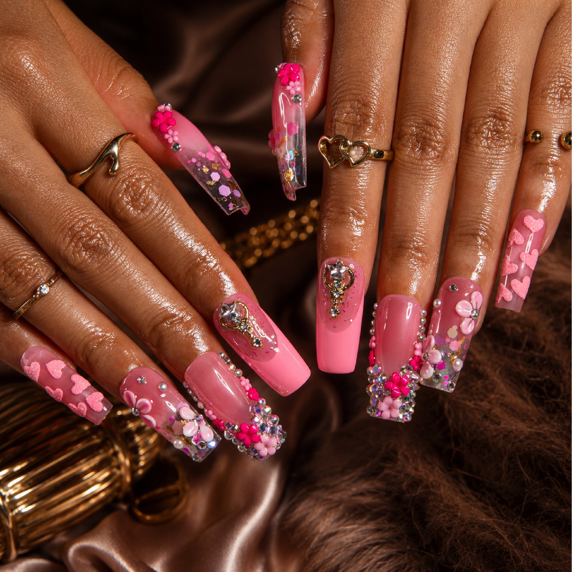 Rosy Crush Handmade Nails H815
