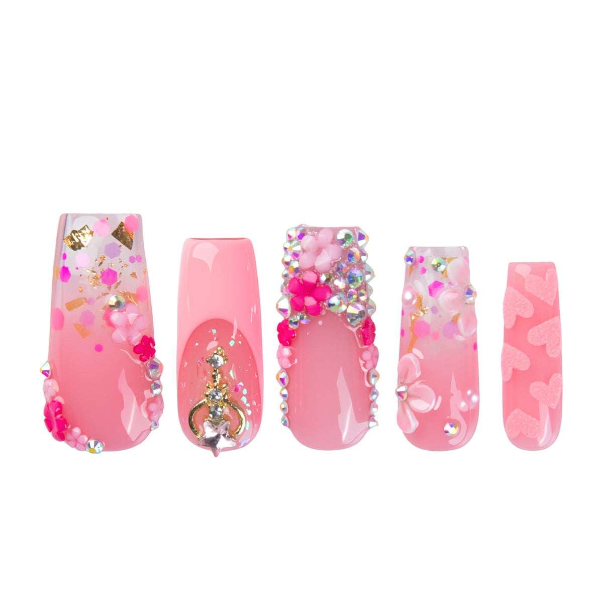 Rosy Crush Handmade Nails H815