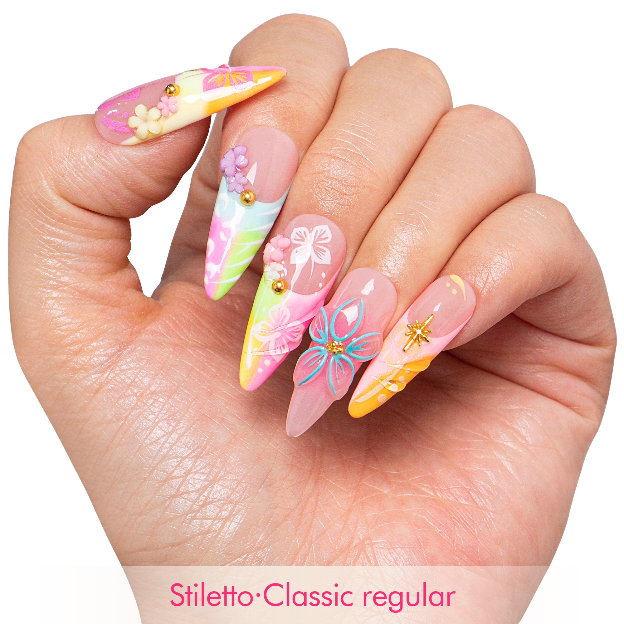 Neon Tropic Handmade Nails H829