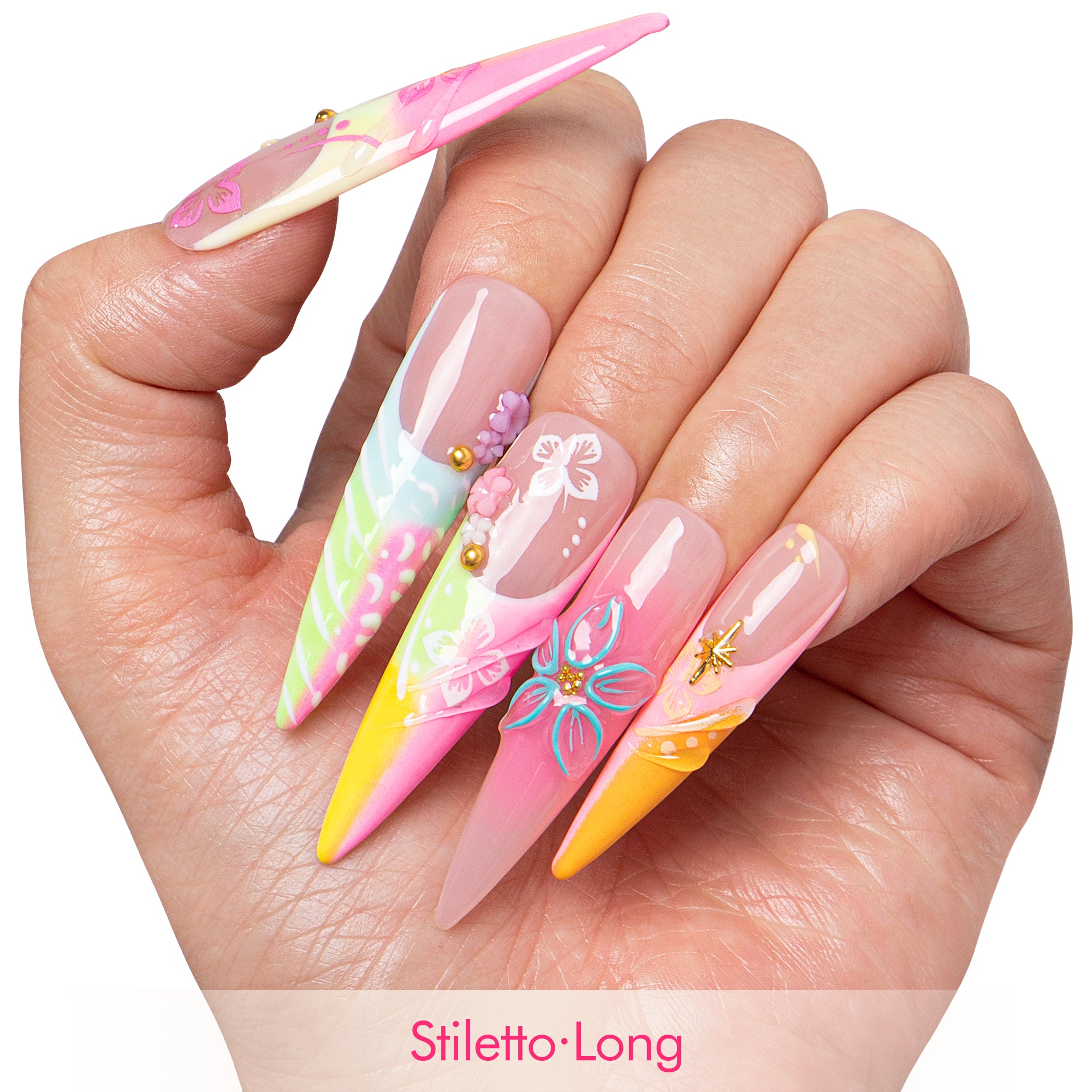 Neon Tropic Handmade Nails H829