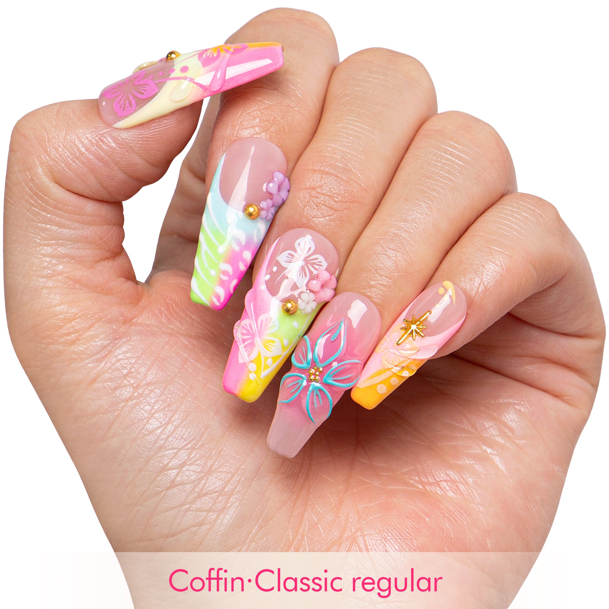 Neon Tropic Handmade Nails H829