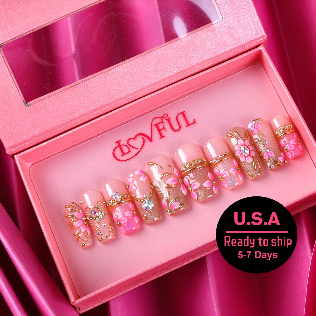 Gilded Rose Handmade Square Nails H832 RTS