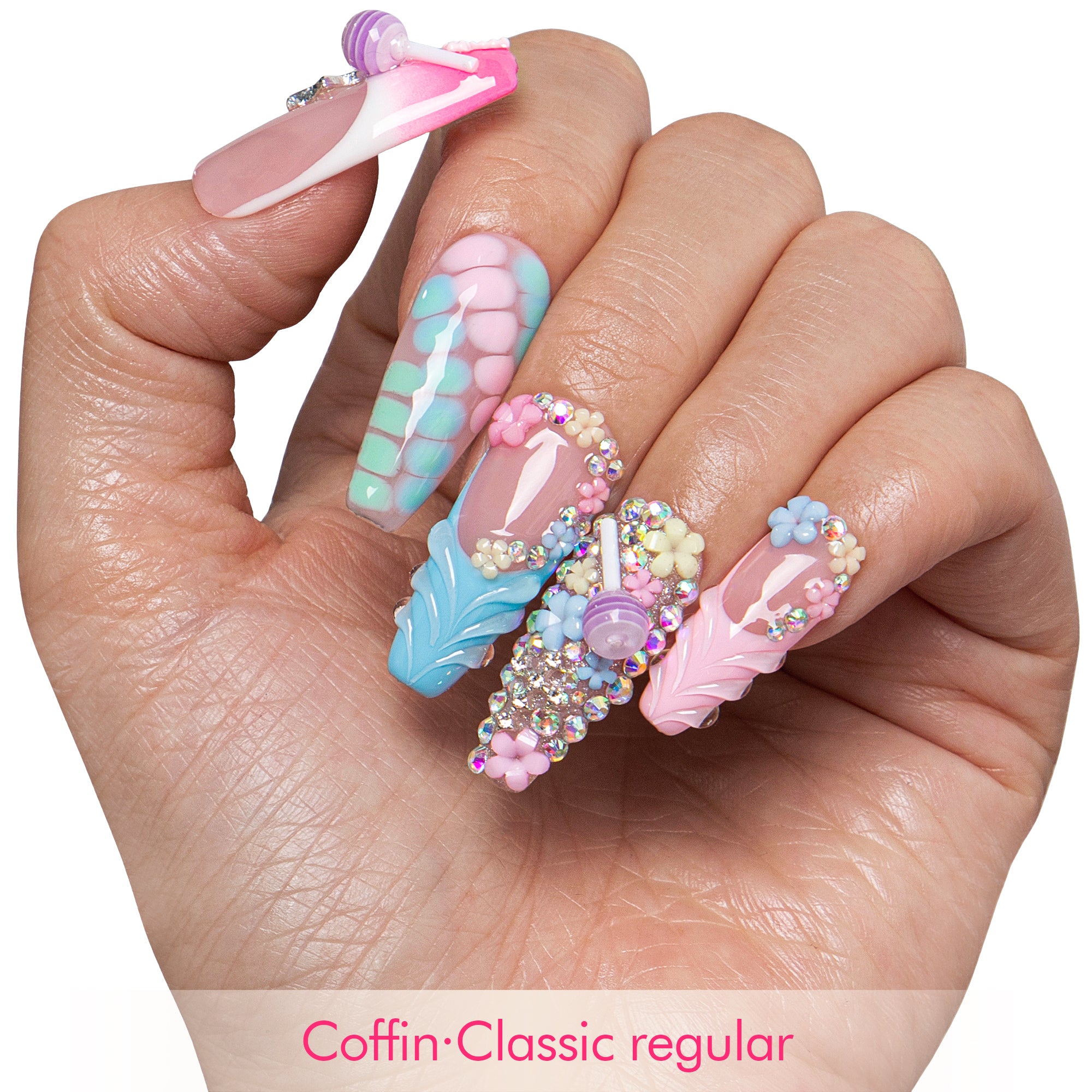 Lollipop Stardust Handmade Nails H835
