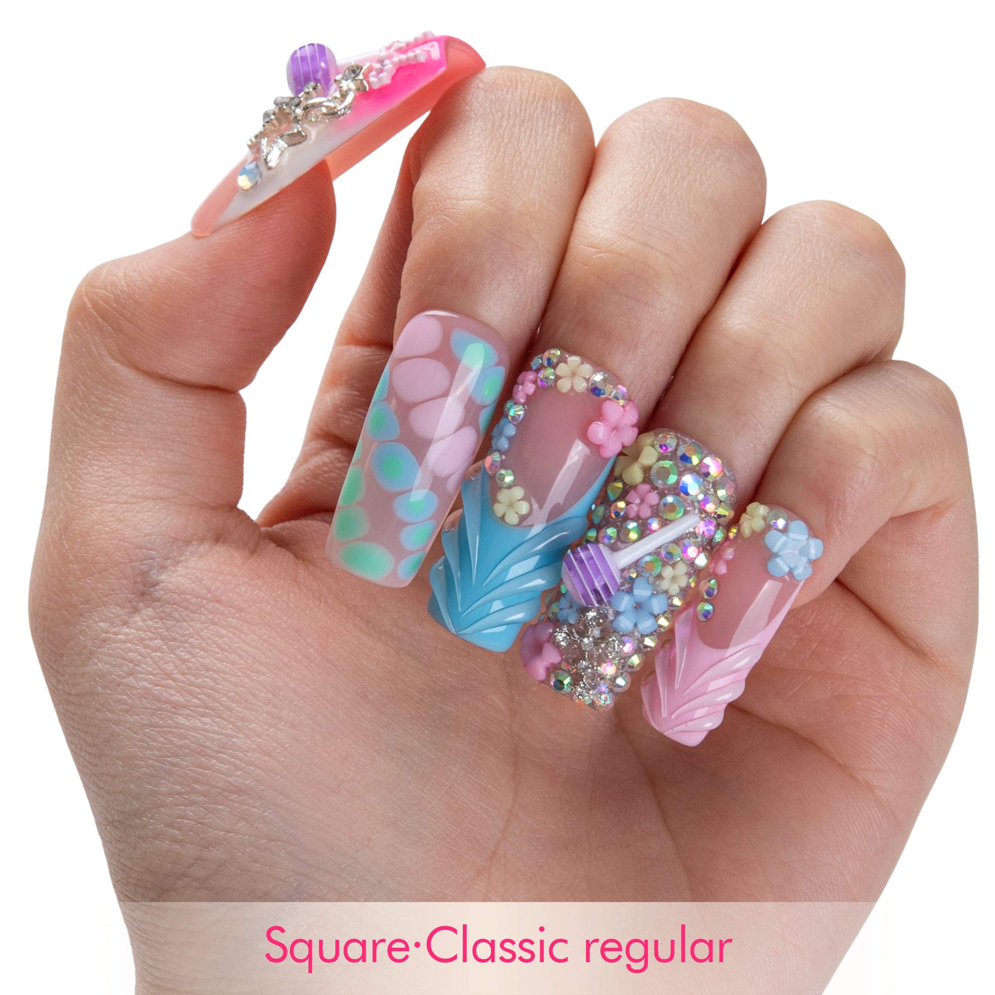 Lollipop Stardust Handmade Nails H835