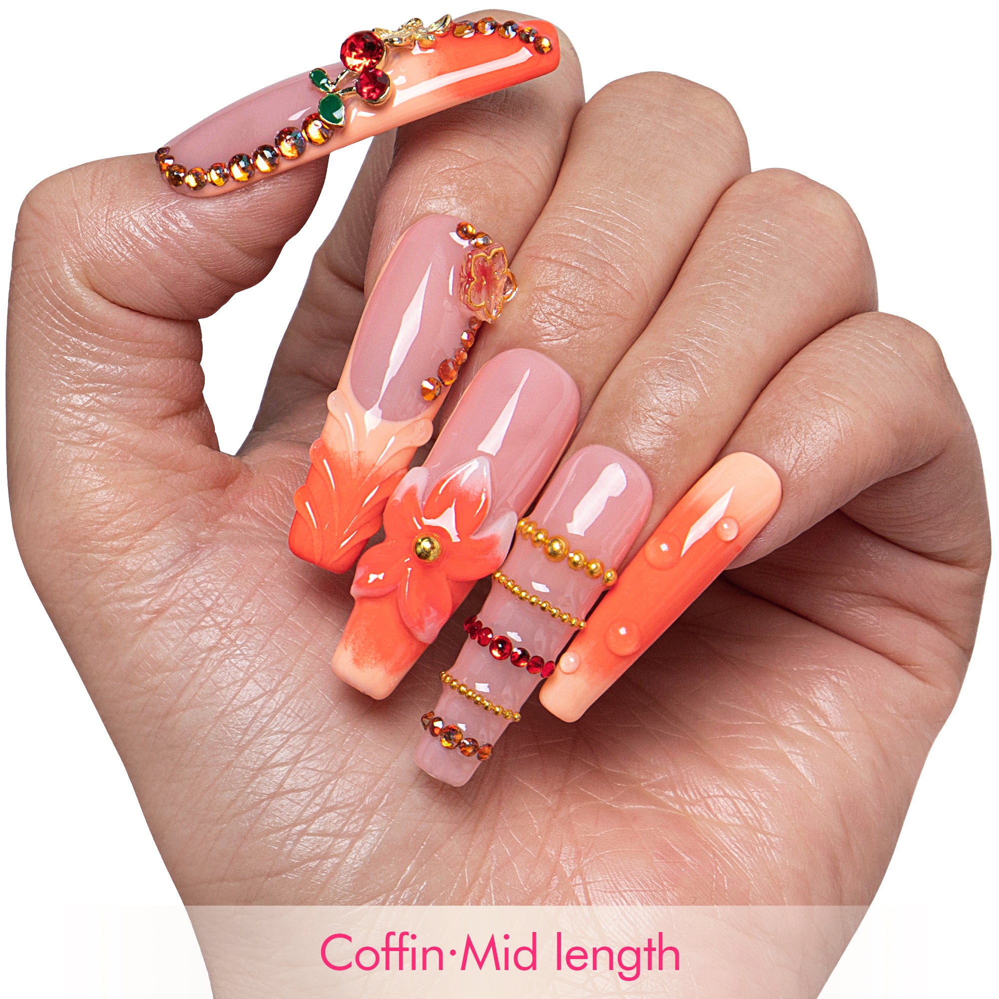 Sunset Glow Handmade Nails H836