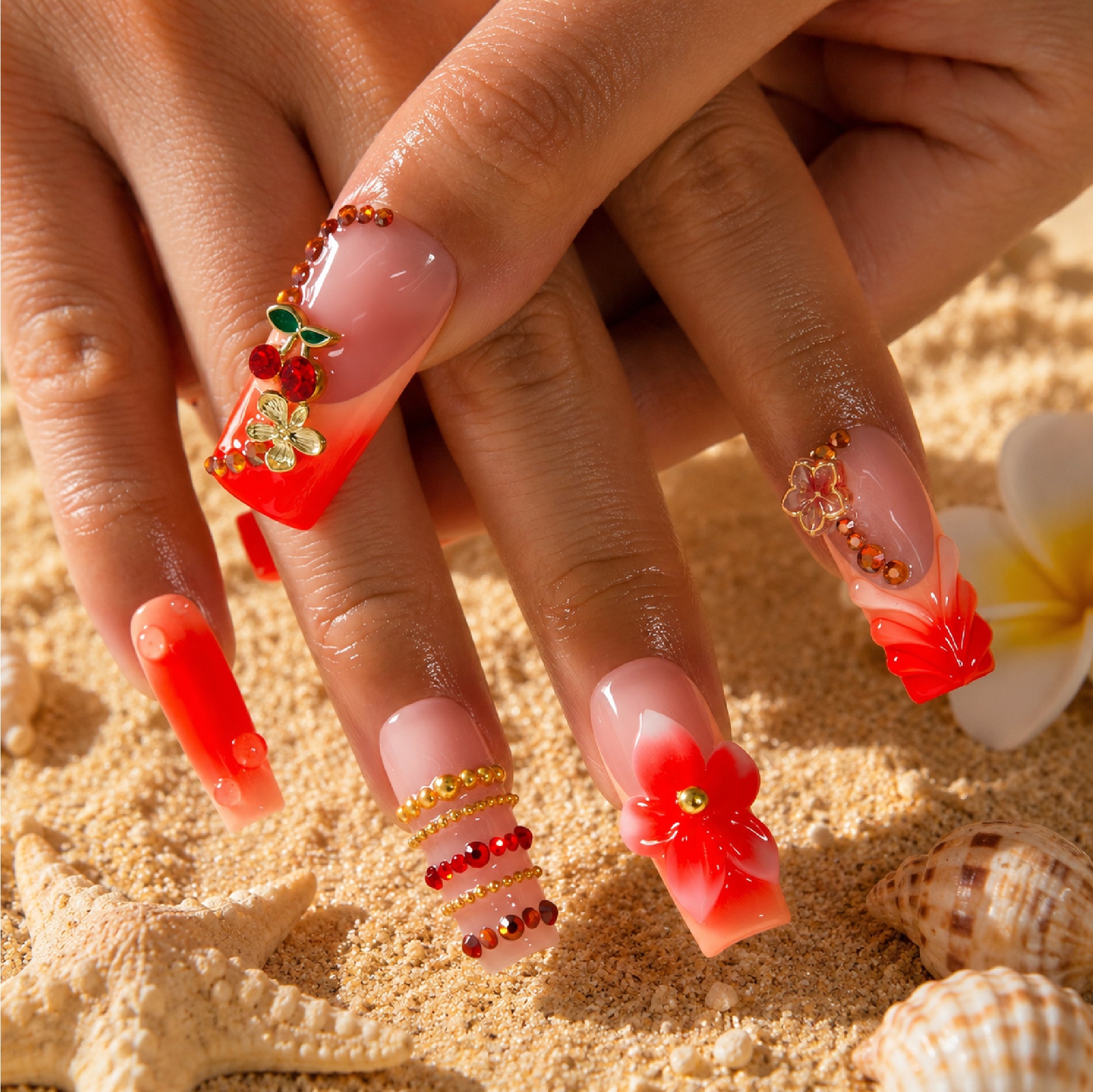 Sunset Glow Handmade Nails H836