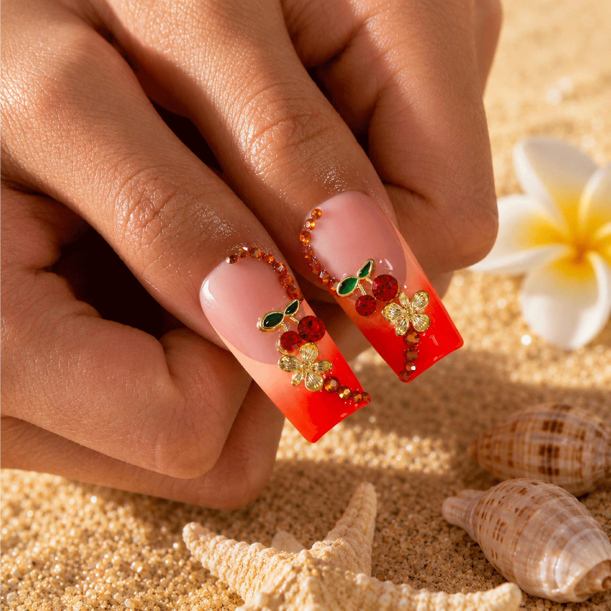 Sunset Glow Handmade Nails H836