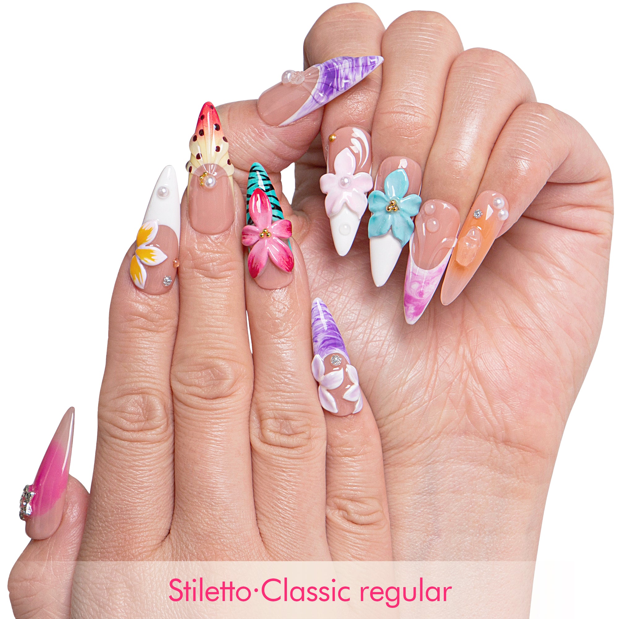 Tropical Seashell Handmade Nails H838