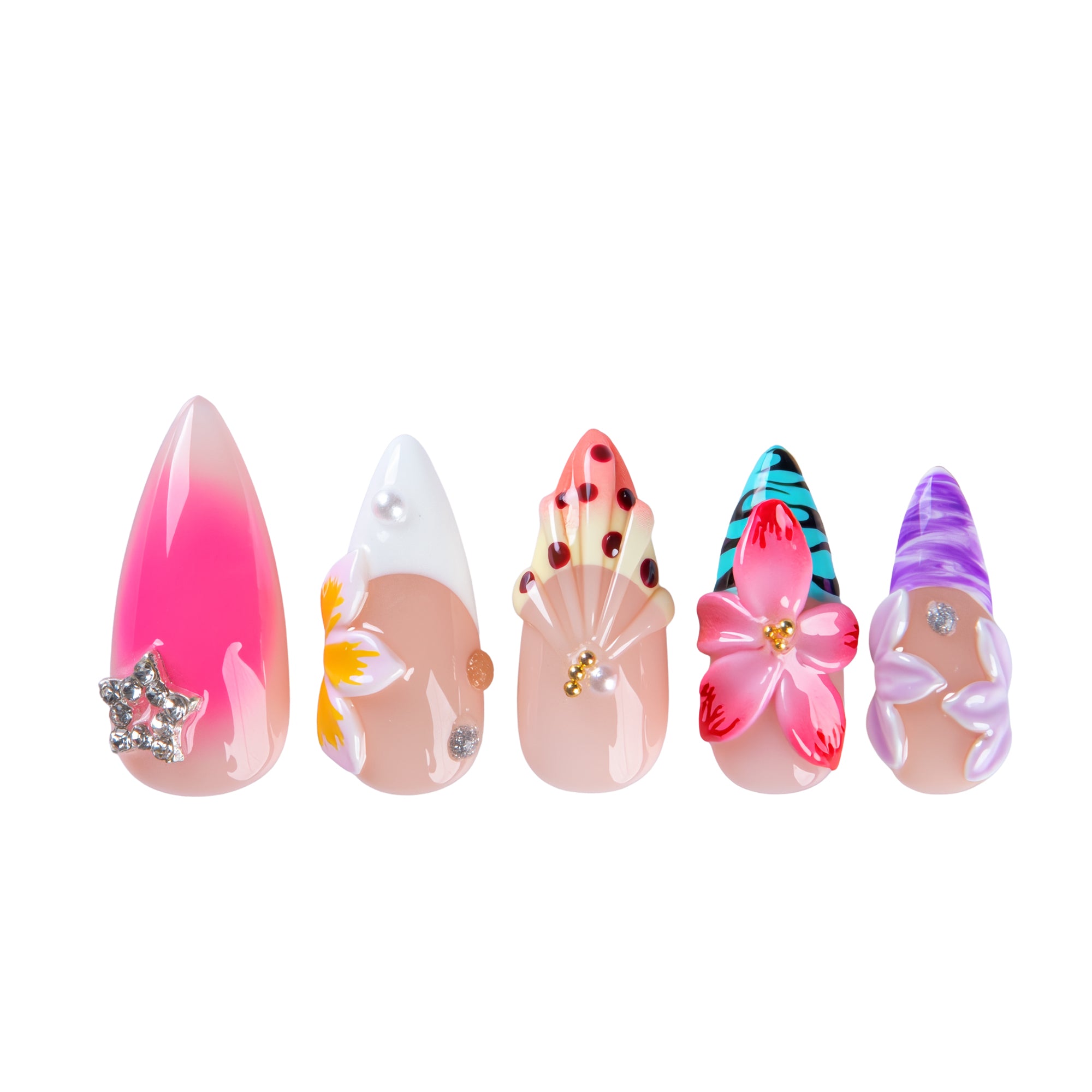 Tropical Seashell Handmade Nails H838