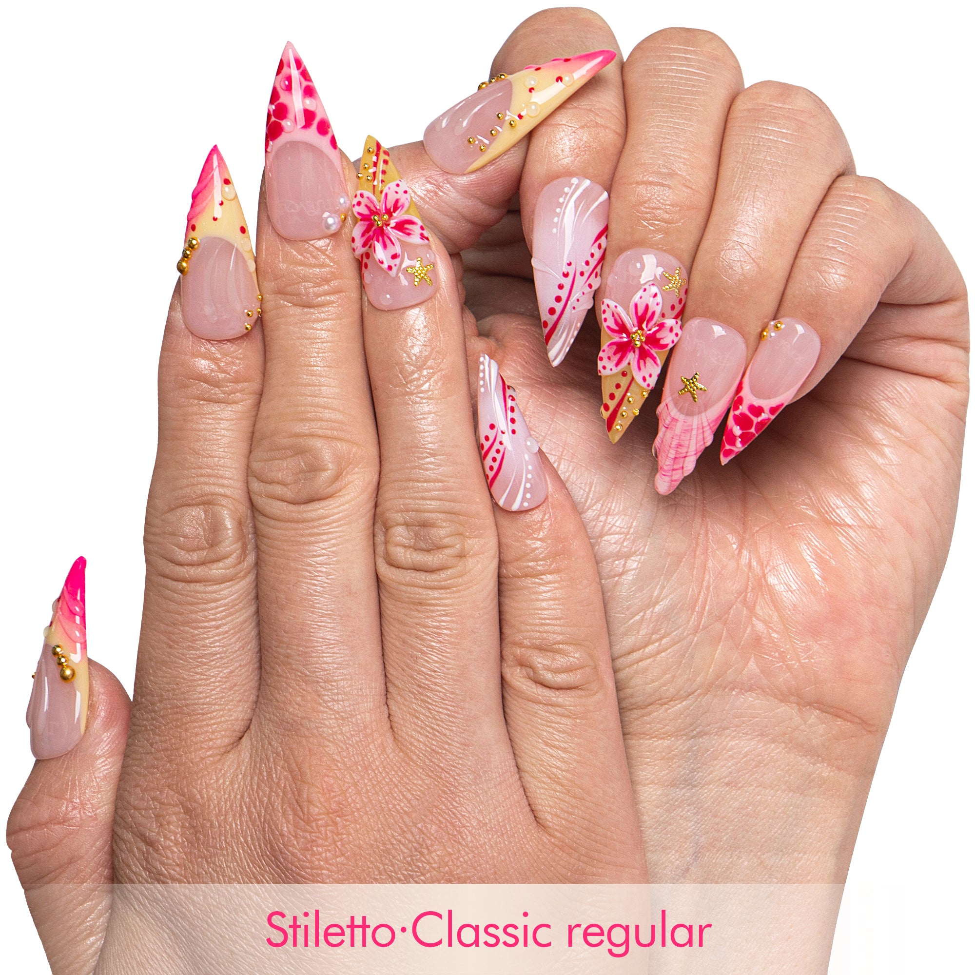 Blushing Floral Handmade Nails H840