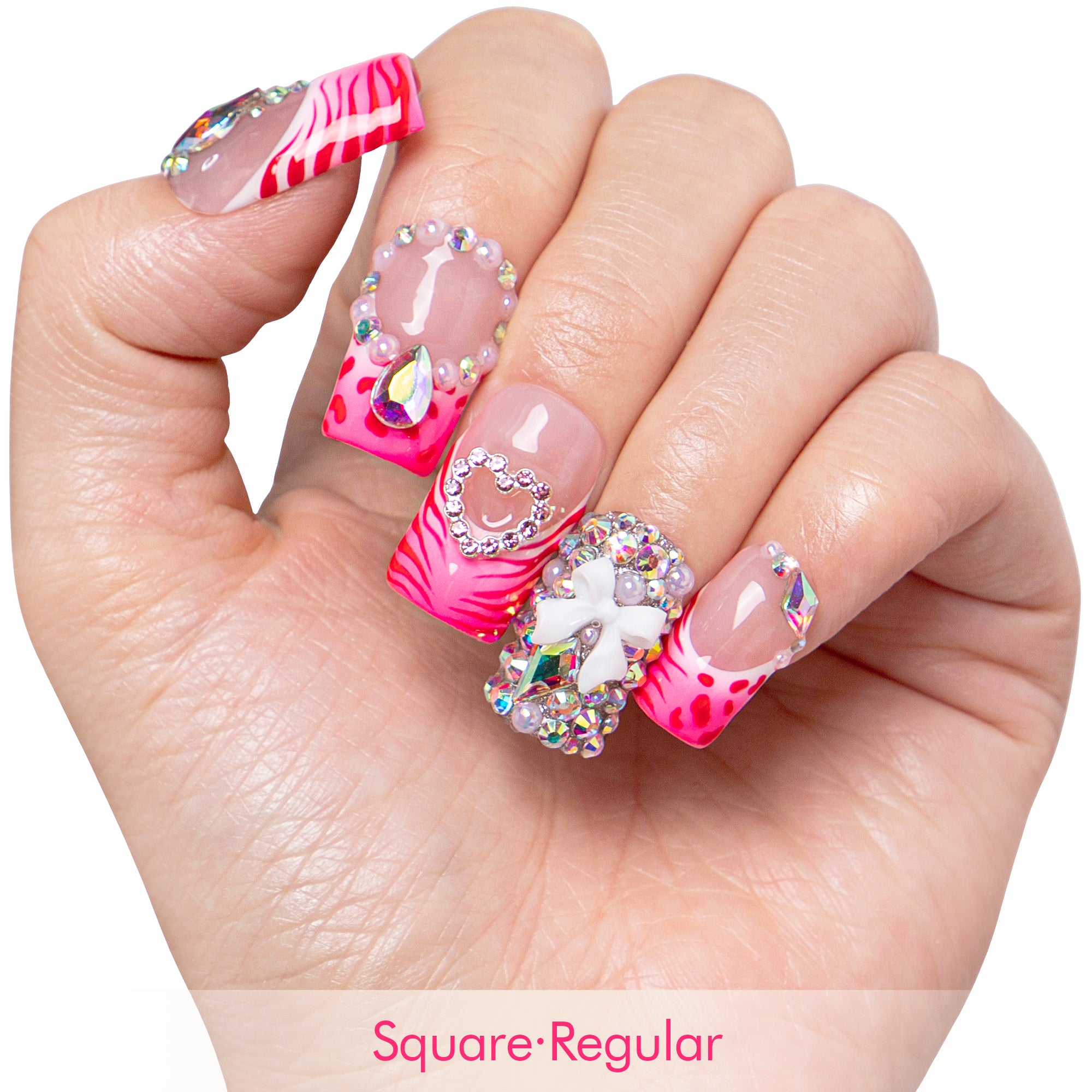 Pink Rave Handmade Nails H842