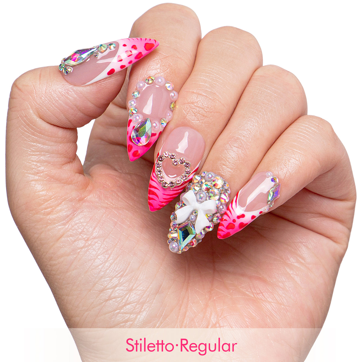 Pink Rave Handmade Nails H842