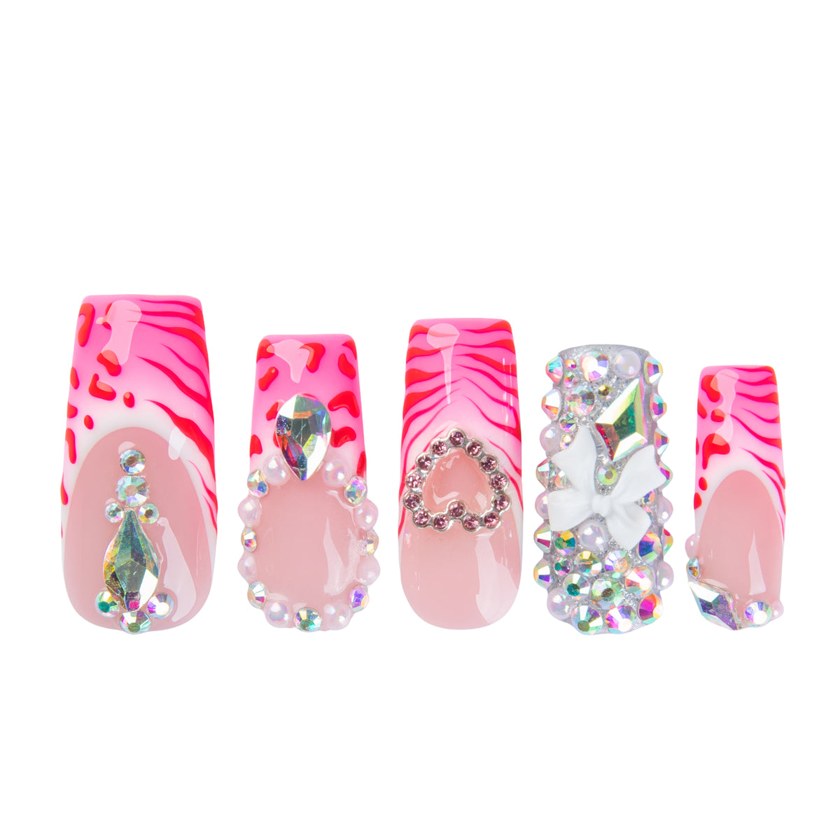 Pink Rave Handmade Nails H842