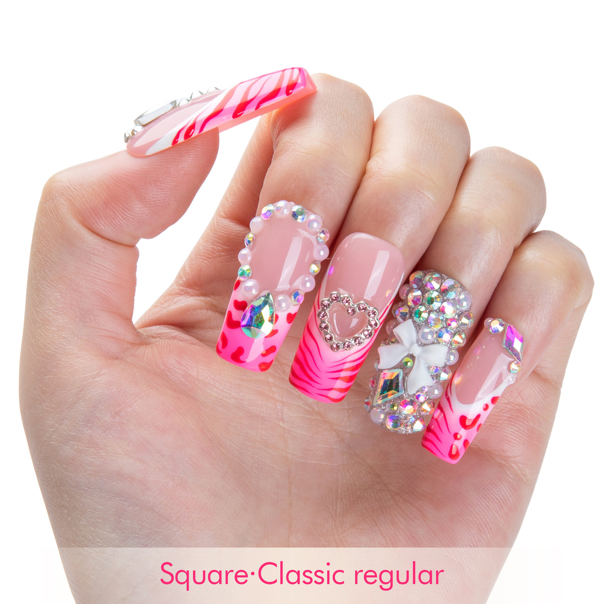 Pink Rave Handmade Nails H842