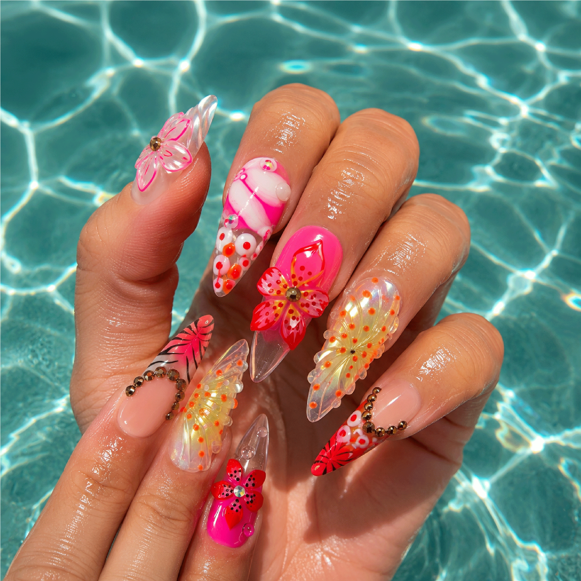 Neon Petal Handmade Nails H843