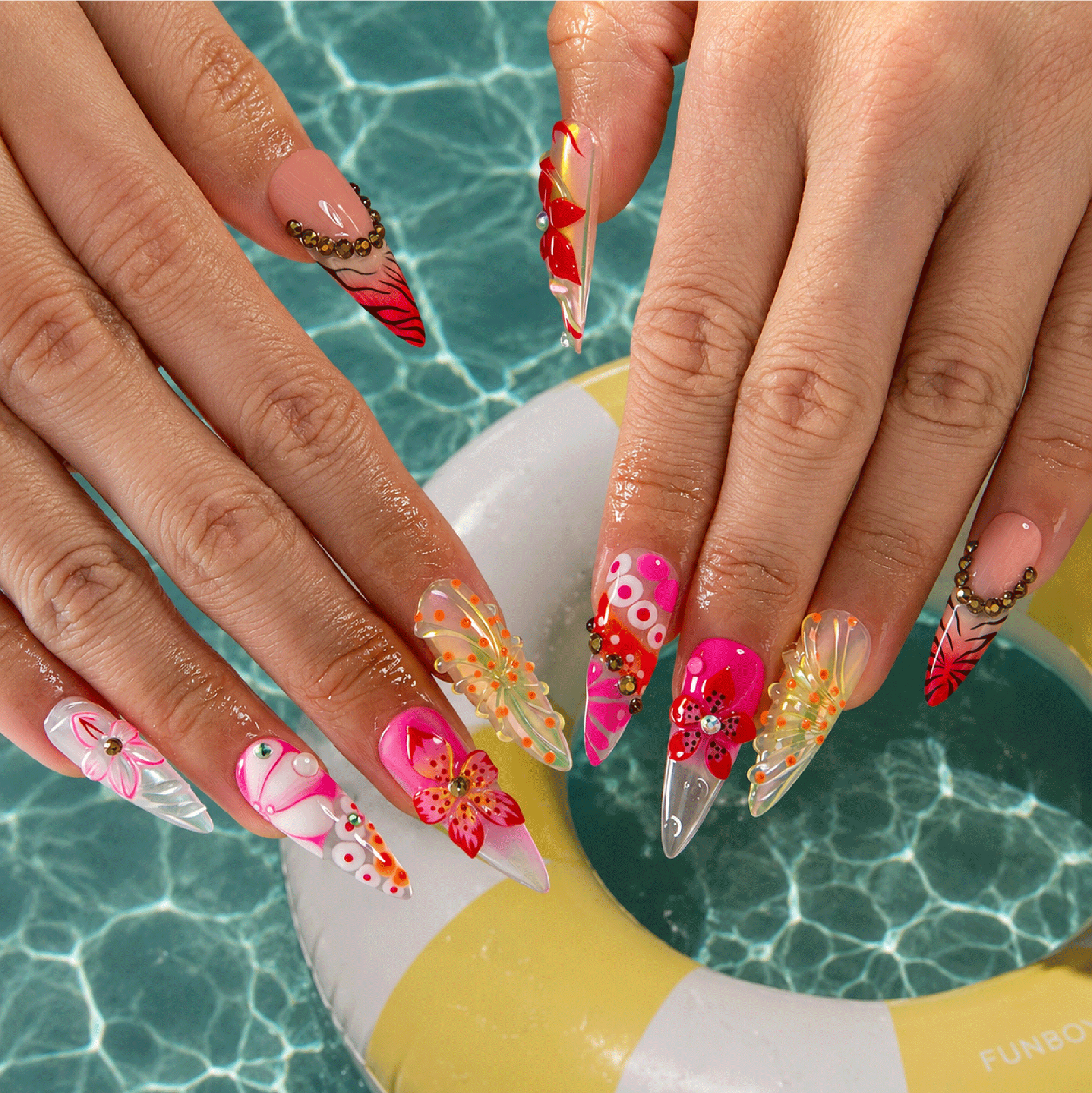 Neon Petal Handmade Nails H843