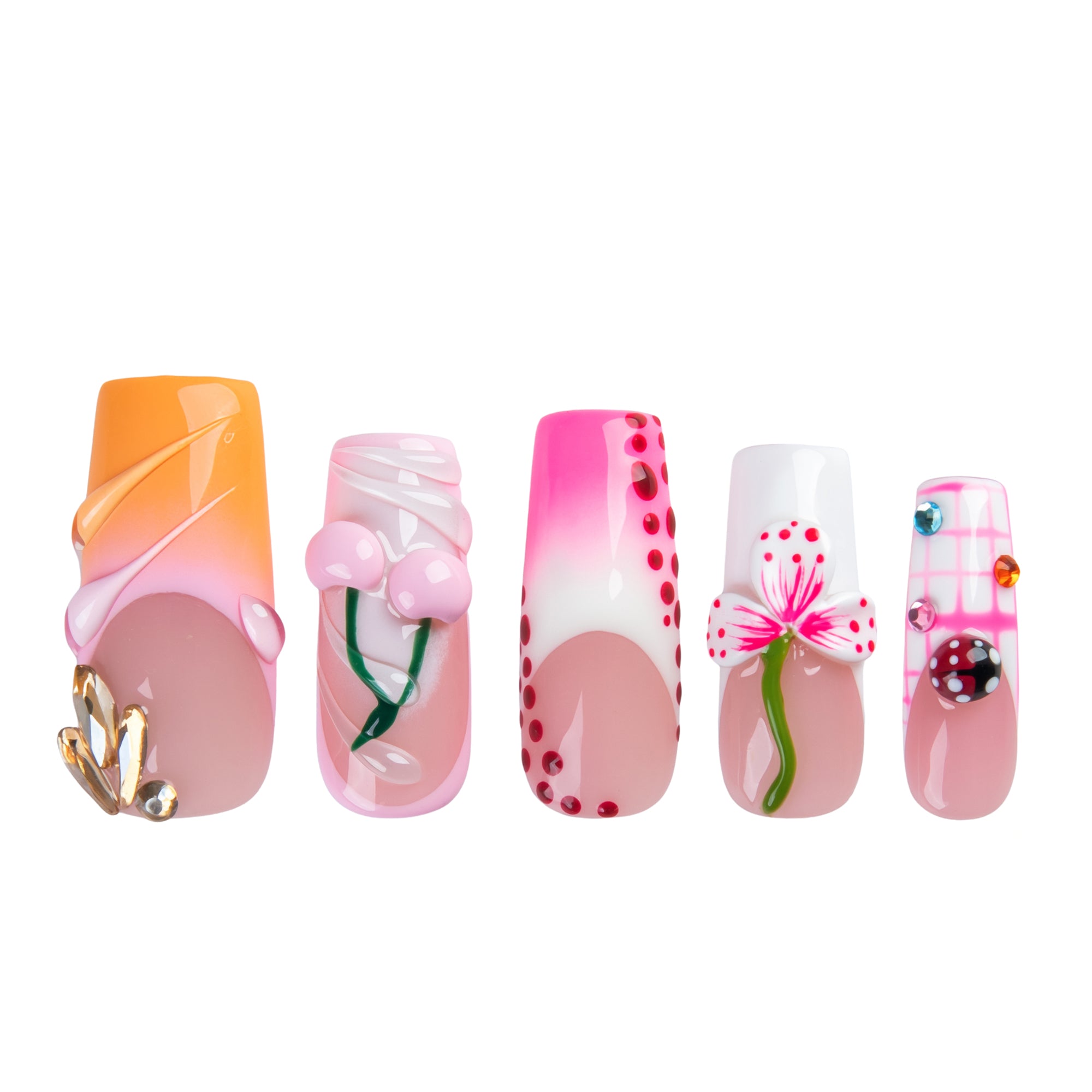 Cherry Picnic Handmade Nails H844