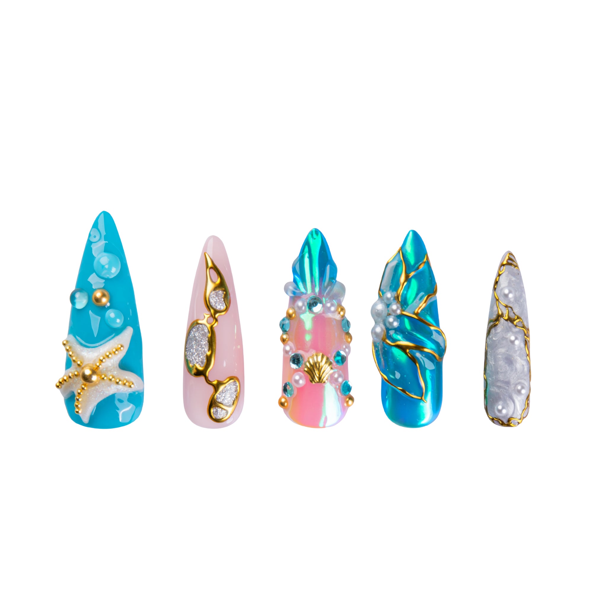 Ocean Siren Handmade Nails H845