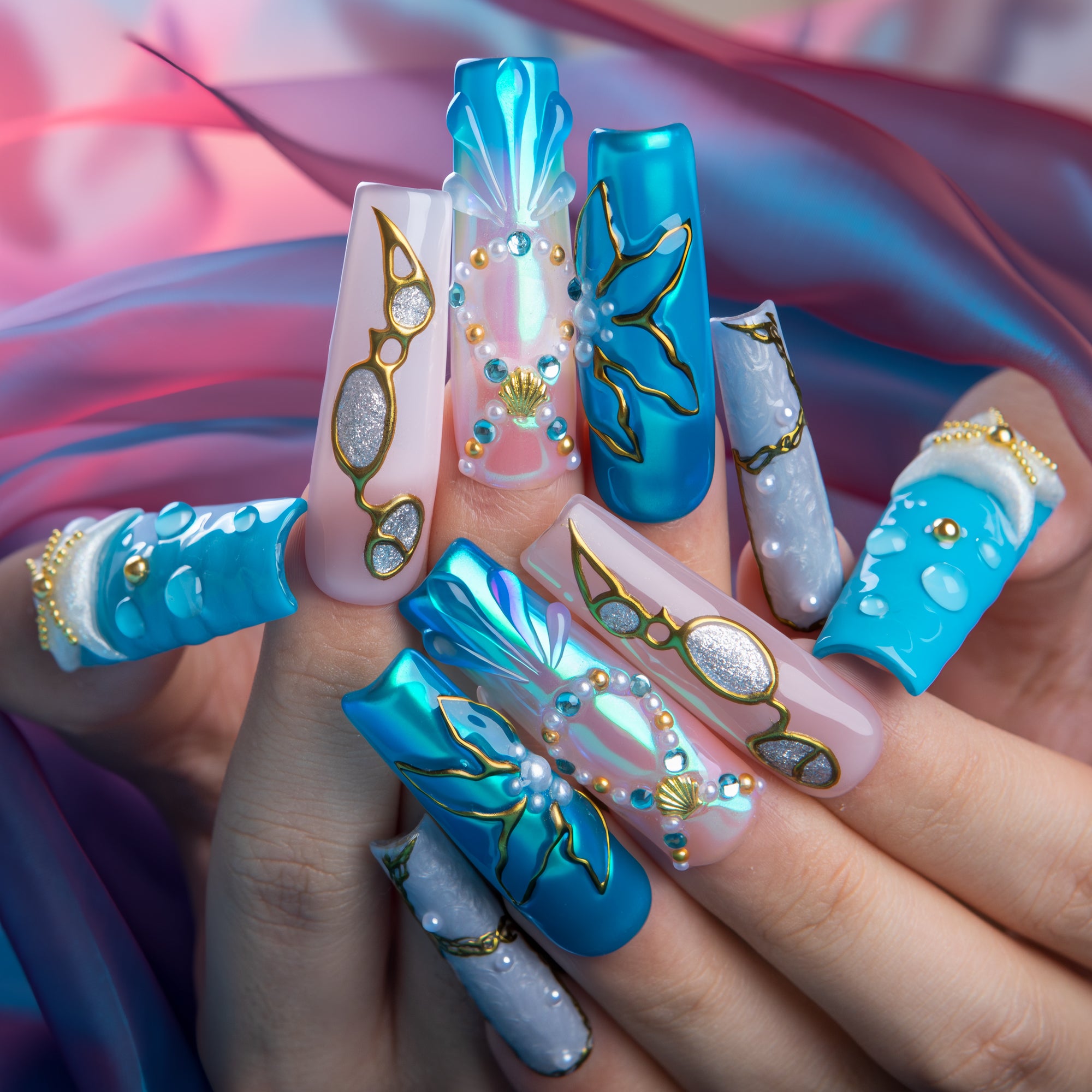 Ocean Siren Handmade Nails H845