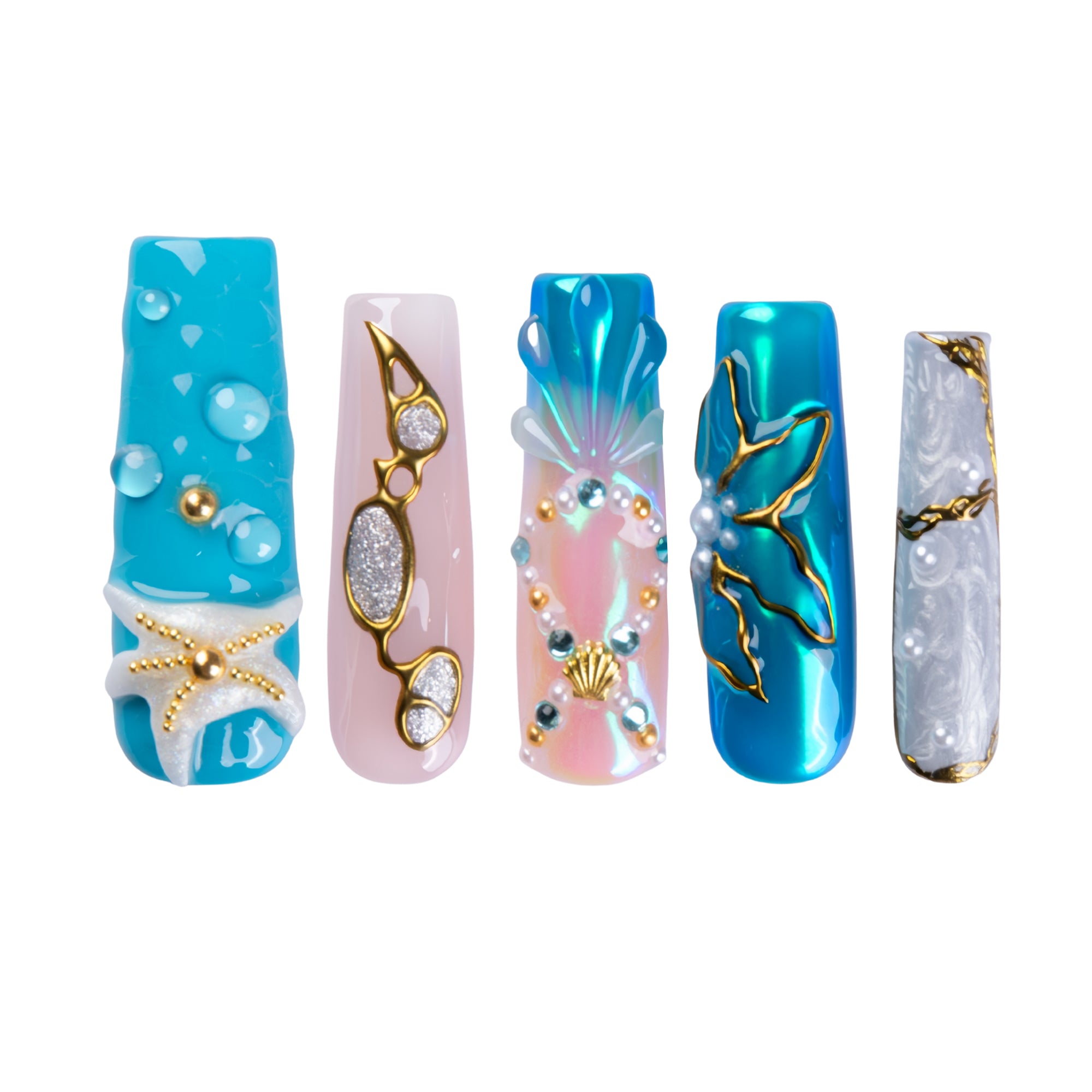 Ocean Siren Handmade Nails H845