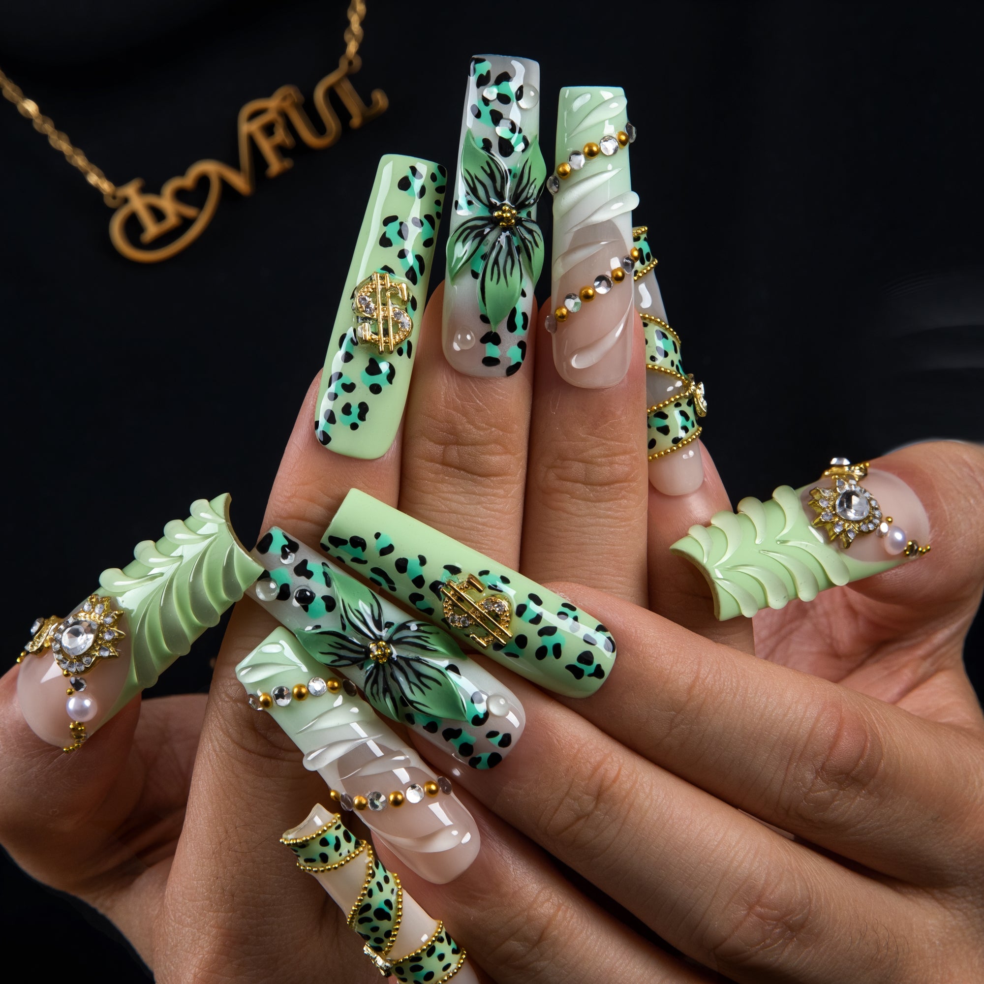 Jungle Glam Handmade Nails H846