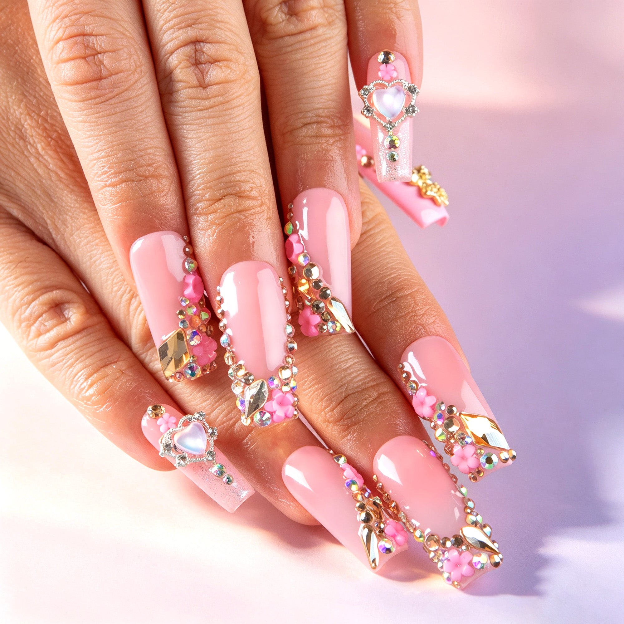 Pink Fairy Handmade Nails H847