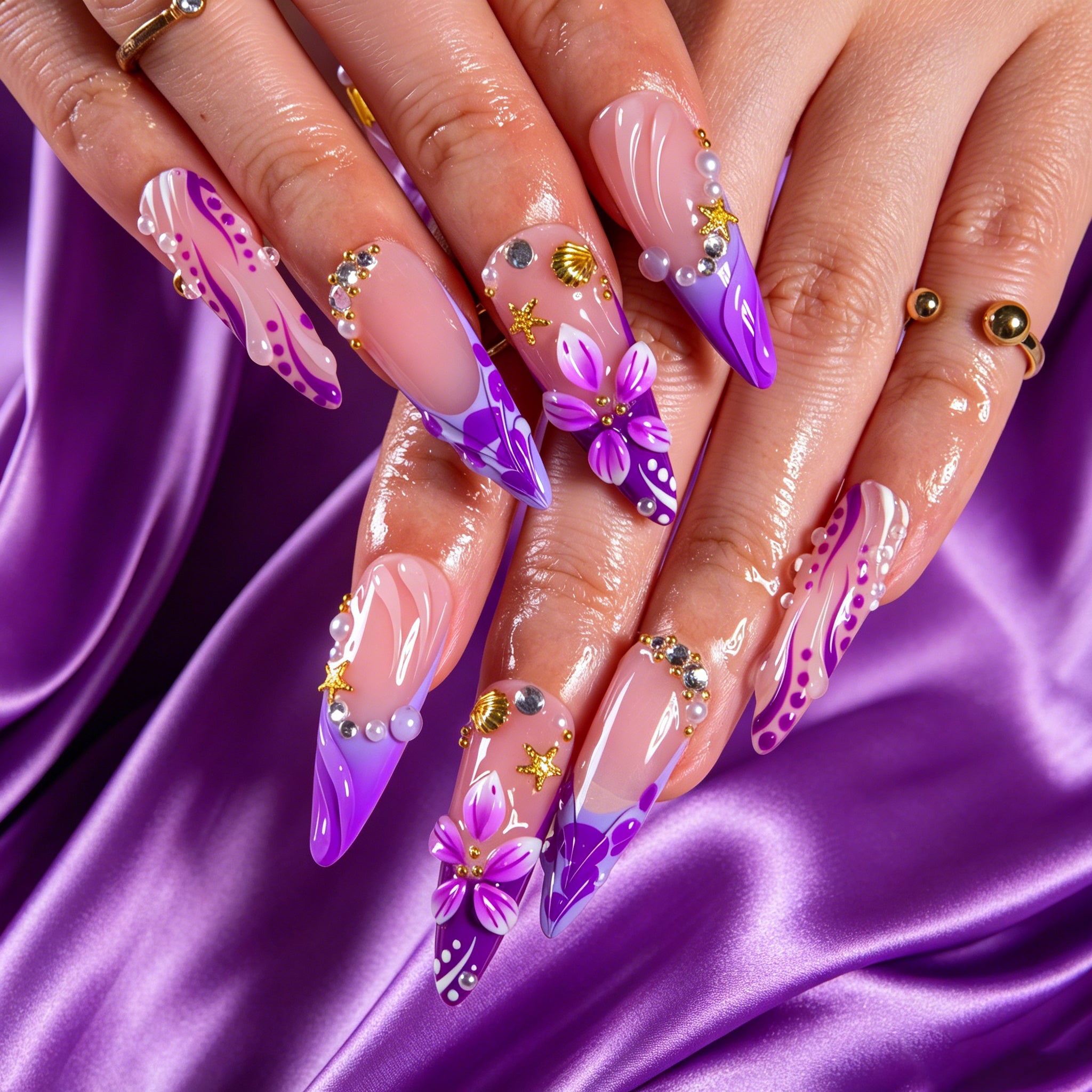 Lavender Tide Handmade Nails H848