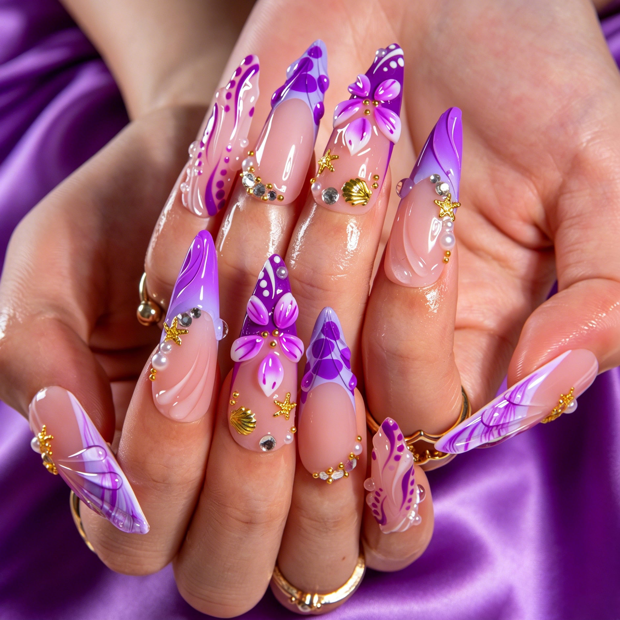 Lavender Tide Handmade Nails H848
