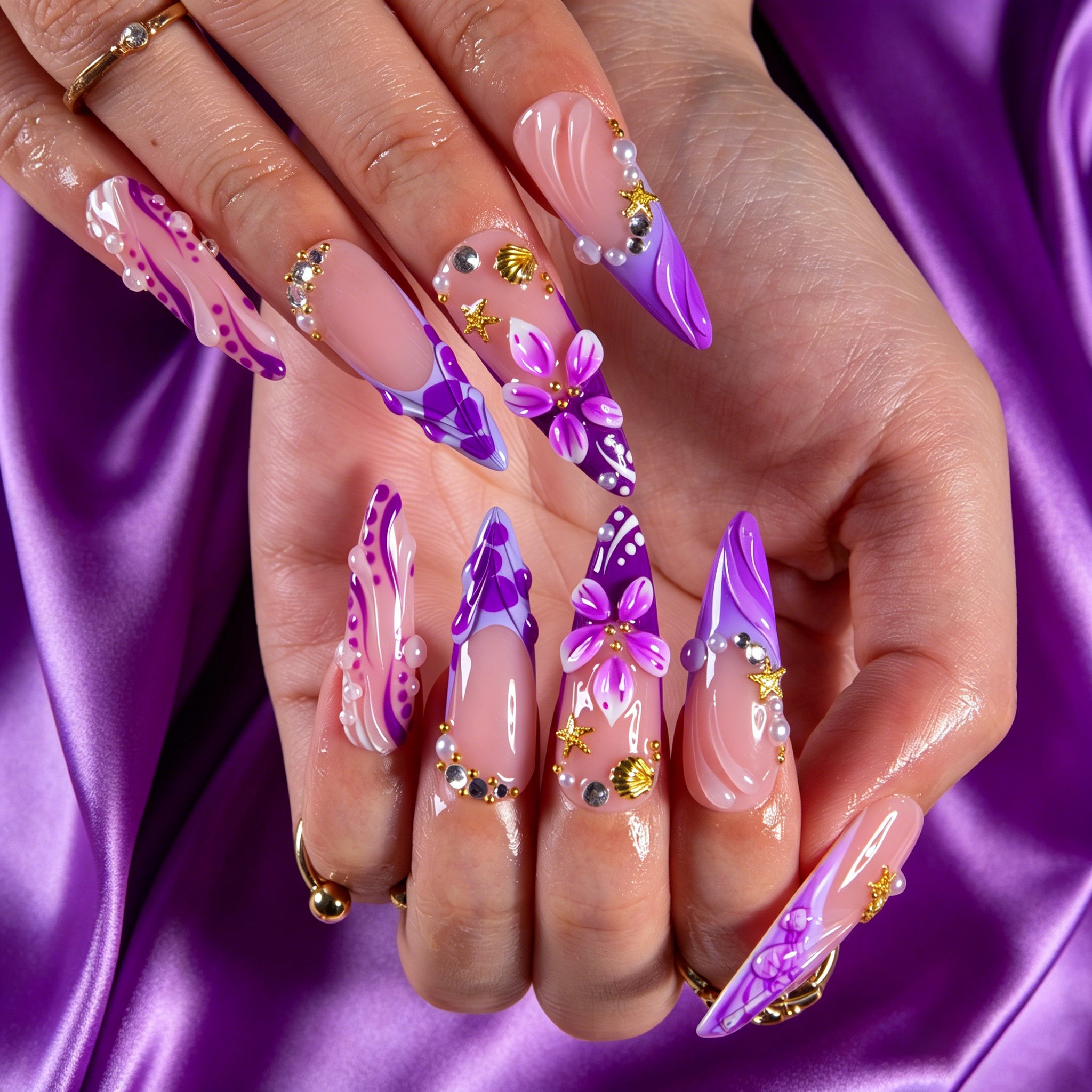 Lavender Tide Handmade Nails H848