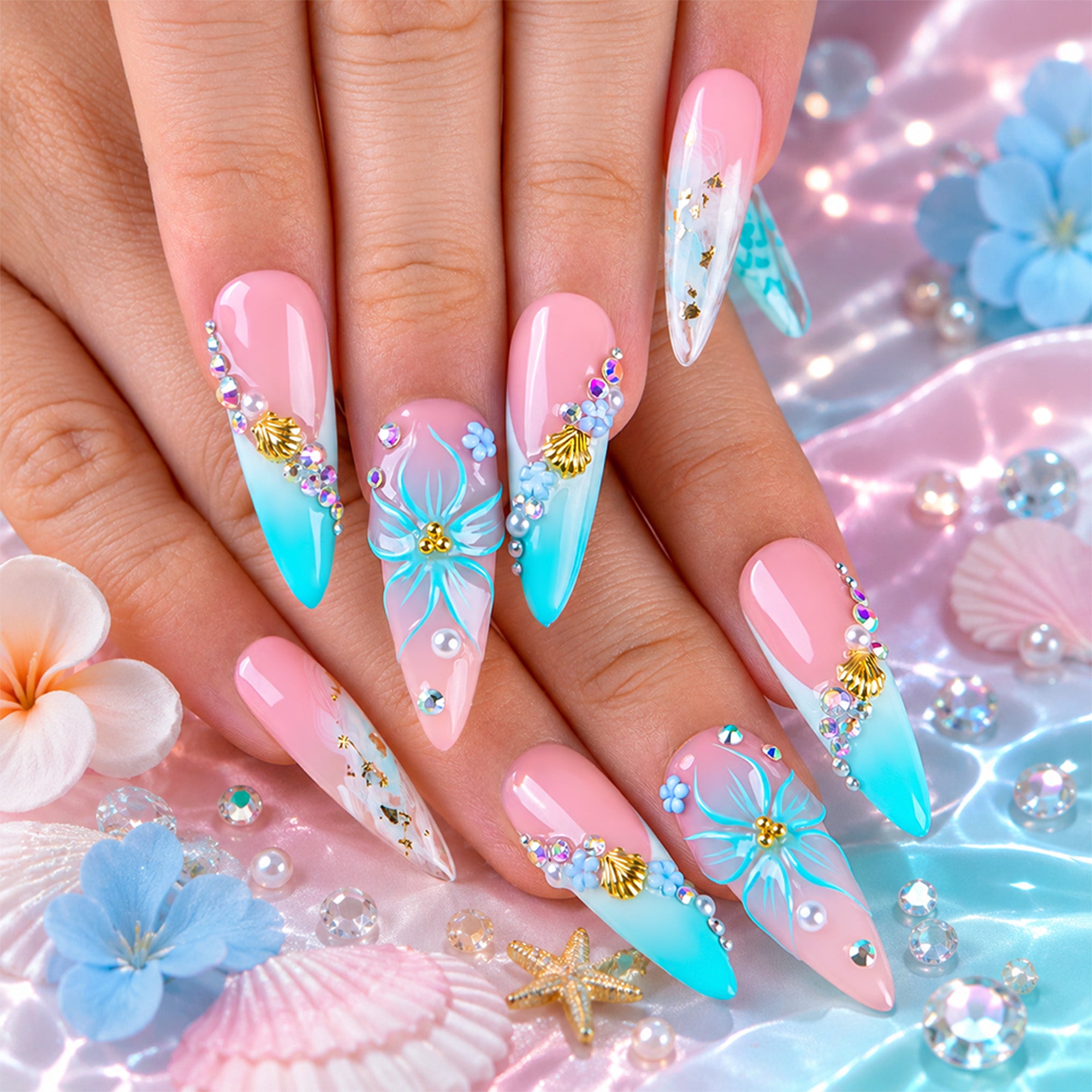 Aqua Dream Handmade Nails H850